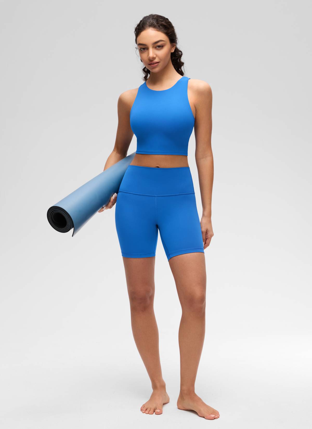 CRZ YOGA Damen Butterluxe Racerback Gepolstert Ohne Bügel Sport BH Funkelndes Blau