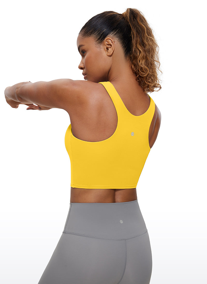 CRZ YOGA Damen Butterluxe Racerback Gepolstert Ohne Bügel Sport BH Gut Sichtbares Gelb