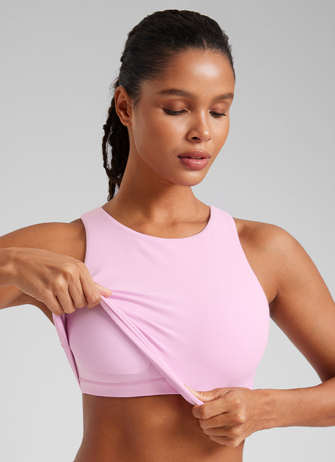 CRZ YOGA Damen Butterluxe Racerback Gepolstert Ohne Bügel Sport BH Vita Rosa