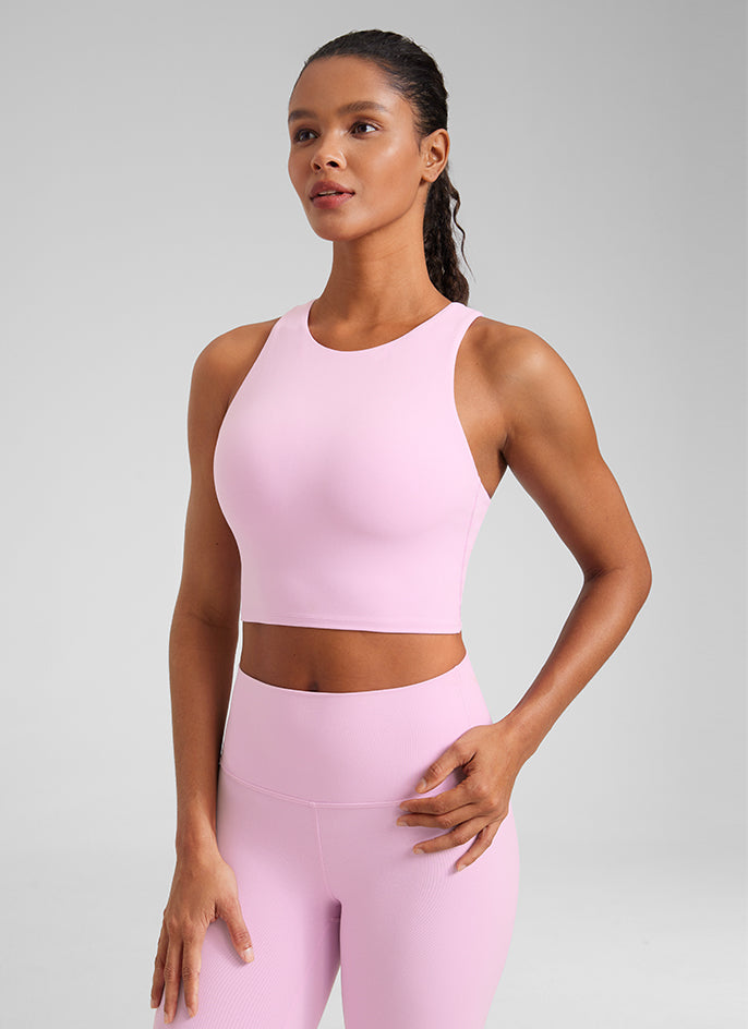 CRZ YOGA Damen Butterluxe Racerback Gepolstert Ohne Bügel Sport BH Vita Rosa
