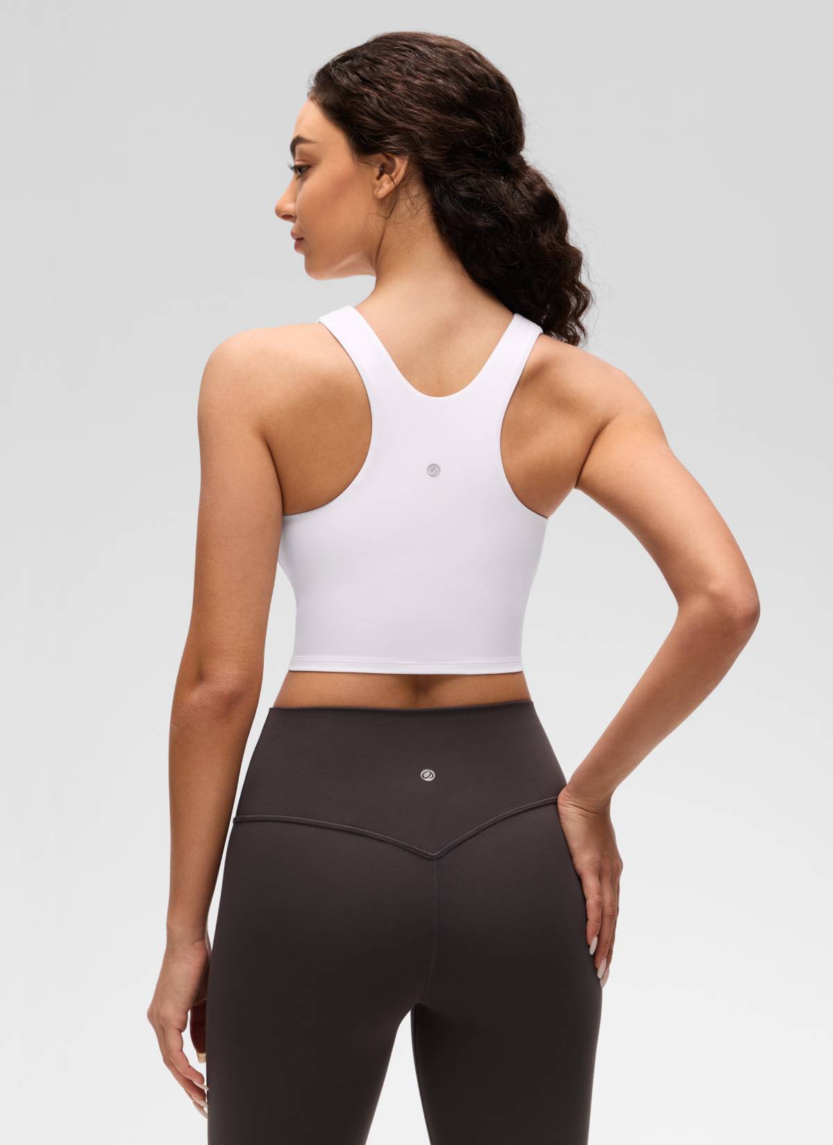 CRZ YOGA Damen Butterluxe Racerback Gepolstert Ohne Bügel Sport BH Weiss