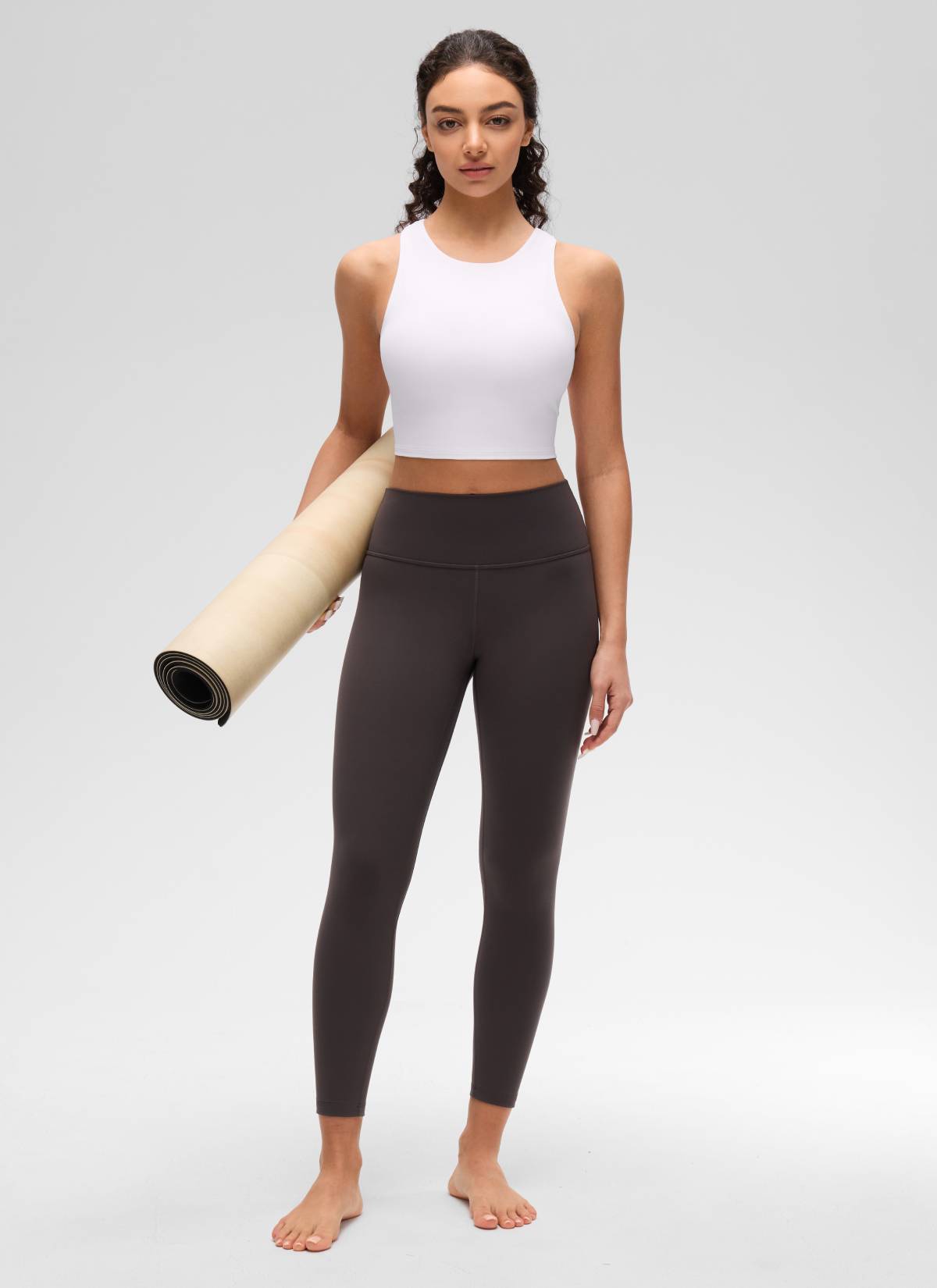 CRZ YOGA Damen Butterluxe Racerback Gepolstert Ohne Bügel Sport BH Weiss