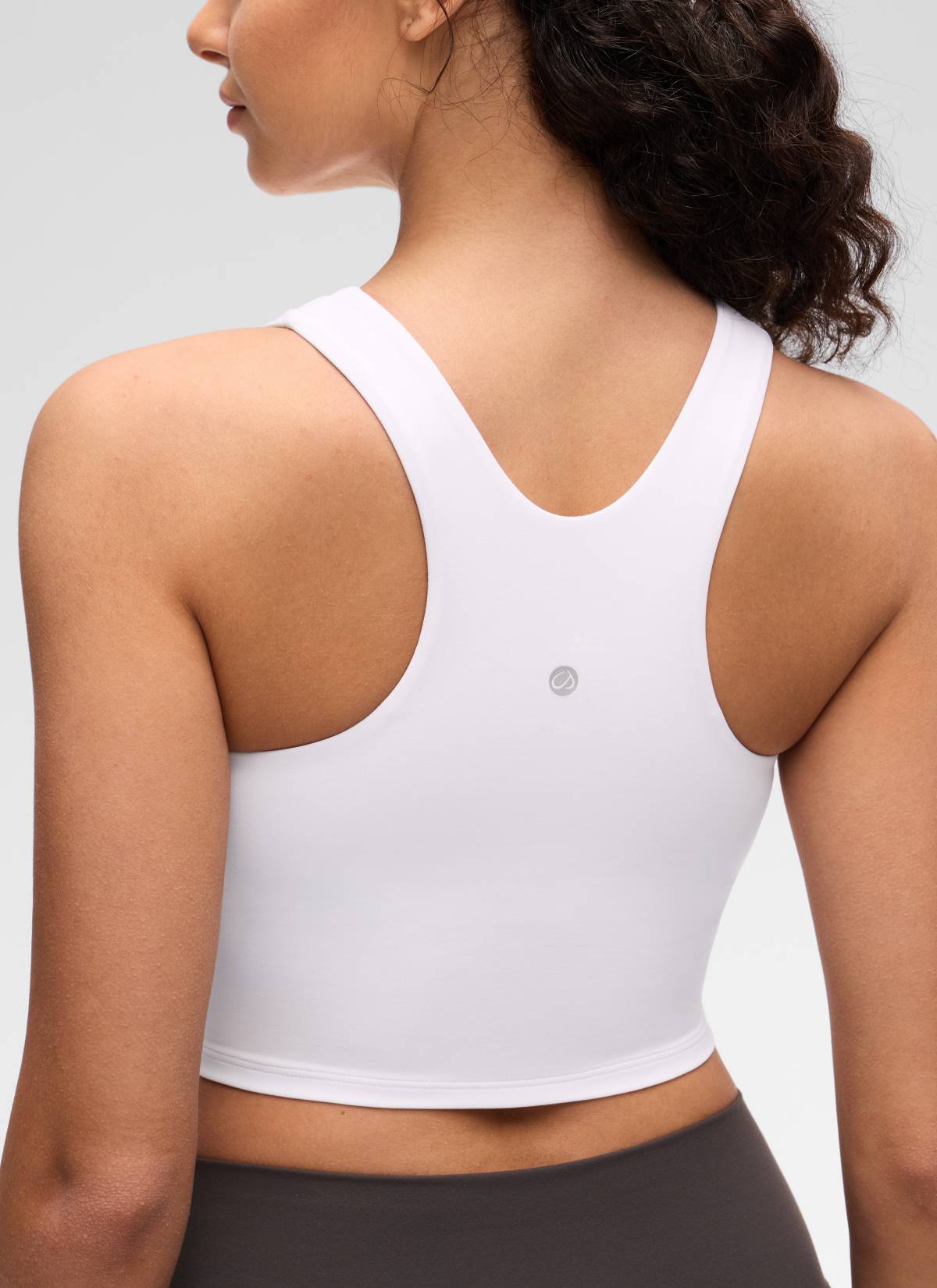 CRZ YOGA Damen Butterluxe Racerback Gepolstert Ohne Bügel Sport BH Weiss