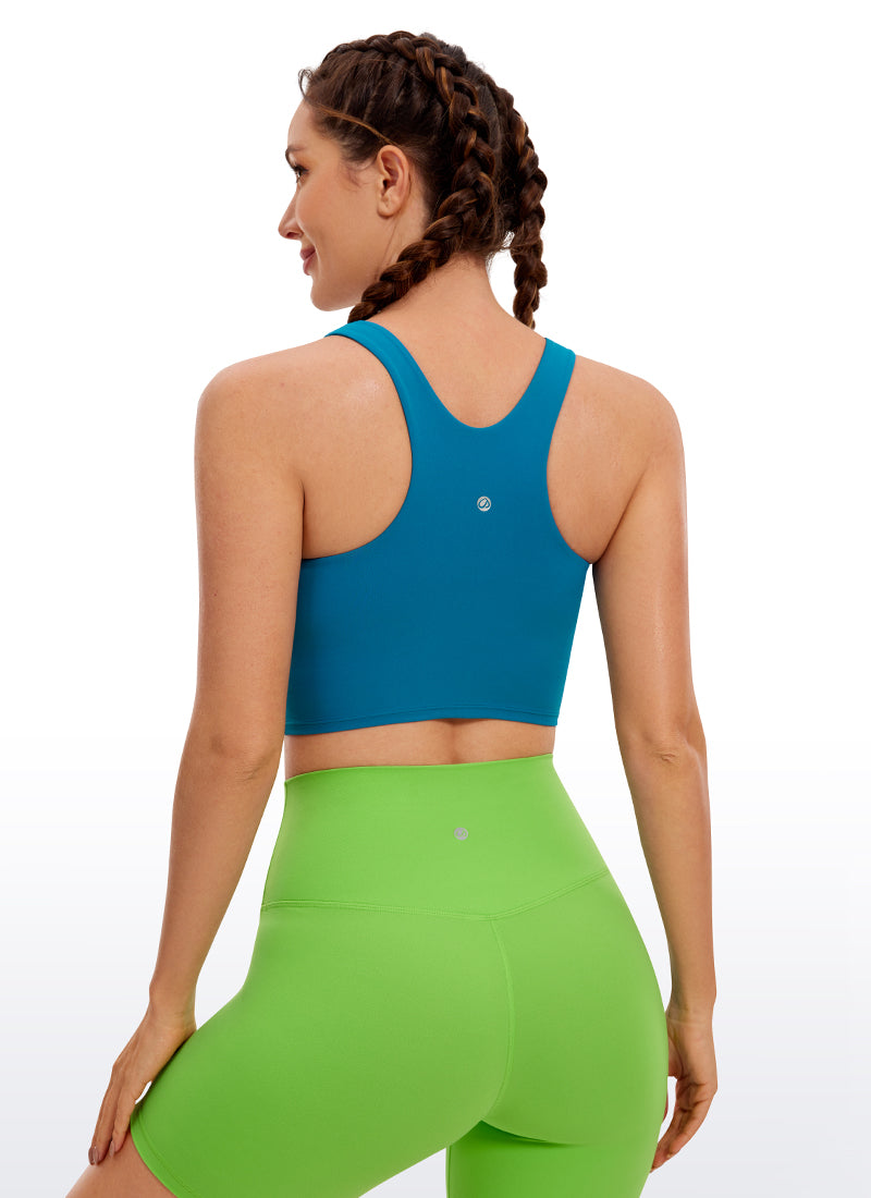 CRZ YOGA Damen Butterluxe Racerback Gepolstert Ohne Bügel Sport BH Superschallblau