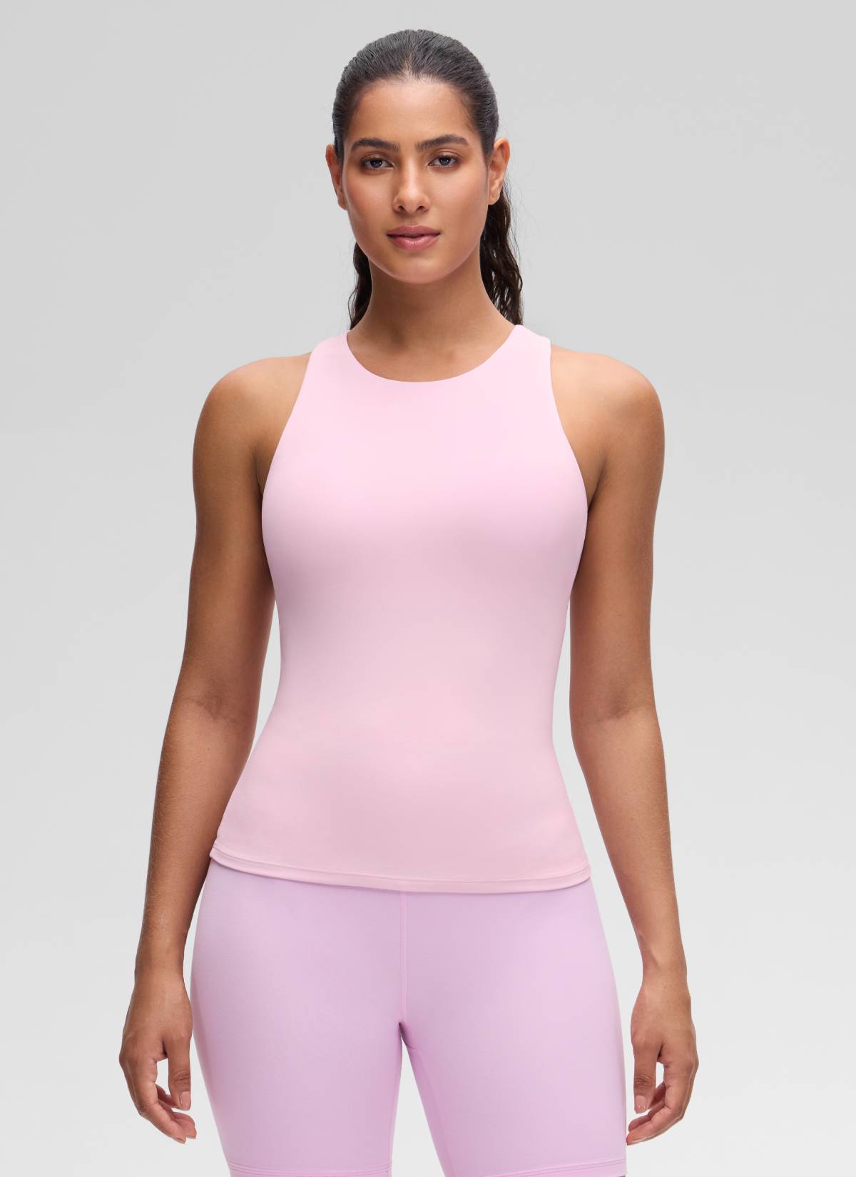 CRZ YOGA Damen Butterluxe Racerback Longline Gepolstert Tank Top Rosa Pfingstrose