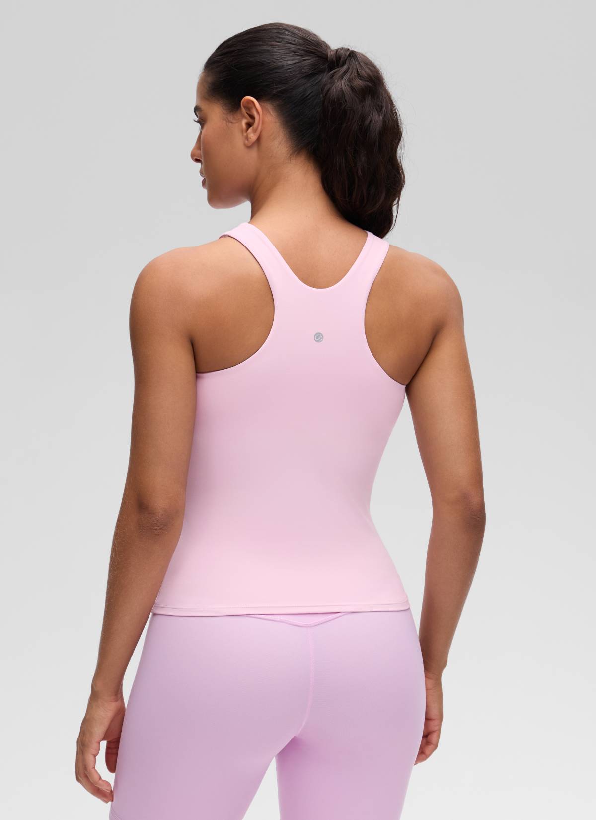 CRZ YOGA Damen Butterluxe Racerback Longline Gepolstert Tank Top Rosa Pfingstrose