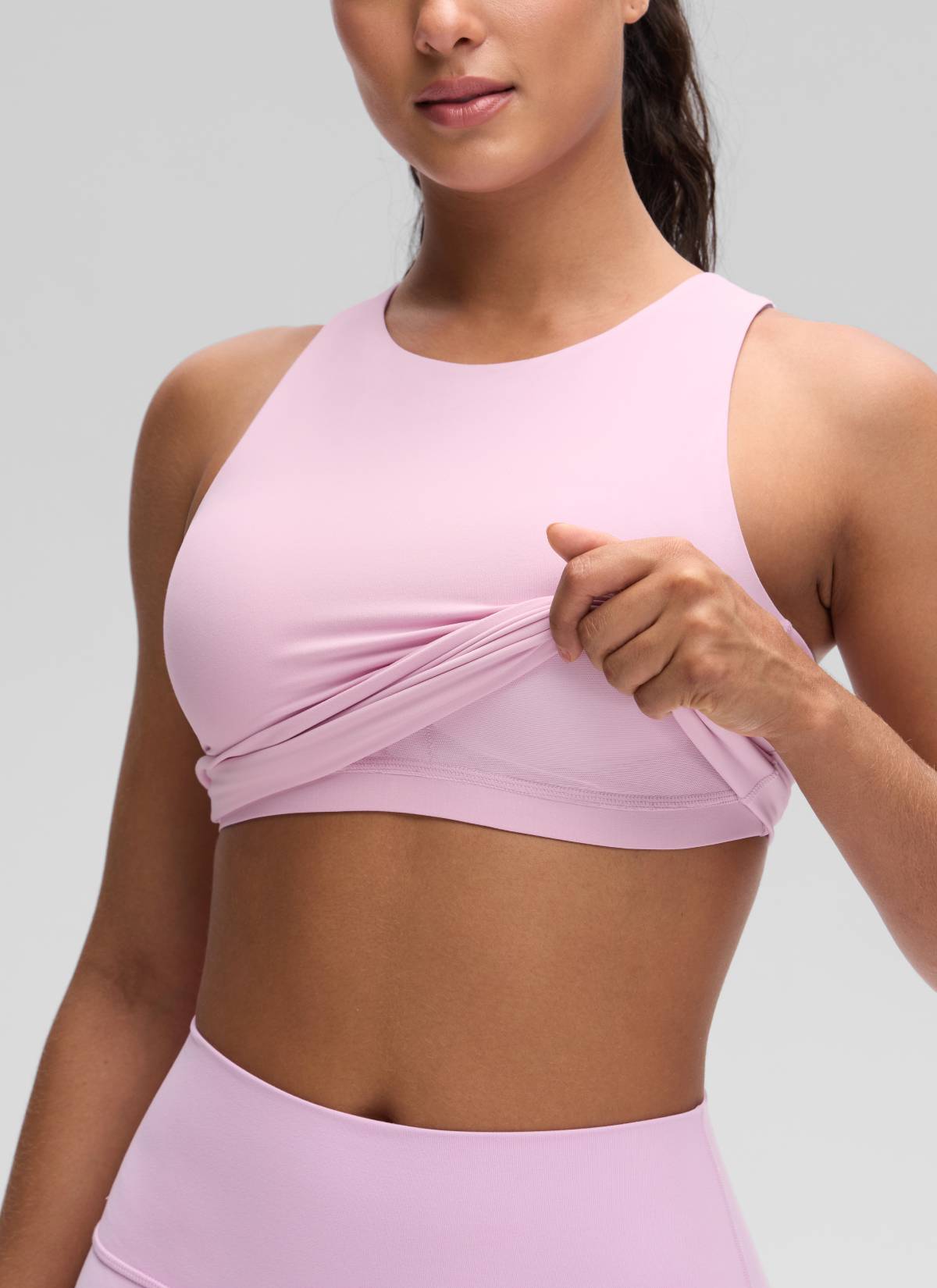 CRZ YOGA Damen Butterluxe Racerback Longline Gepolstert Tank Top Rosa Pfingstrose