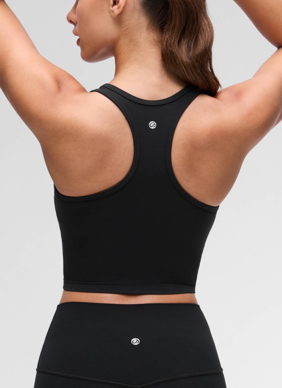 CRZ YOGA Damen Butterluxe Longline Racerback Tanktop Schwarz