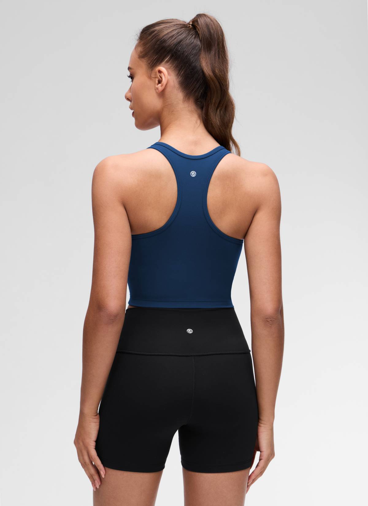 CRZ YOGA Damen Butterluxe Longline Racerback Tanktop FRANZÖSISCHE MARINE