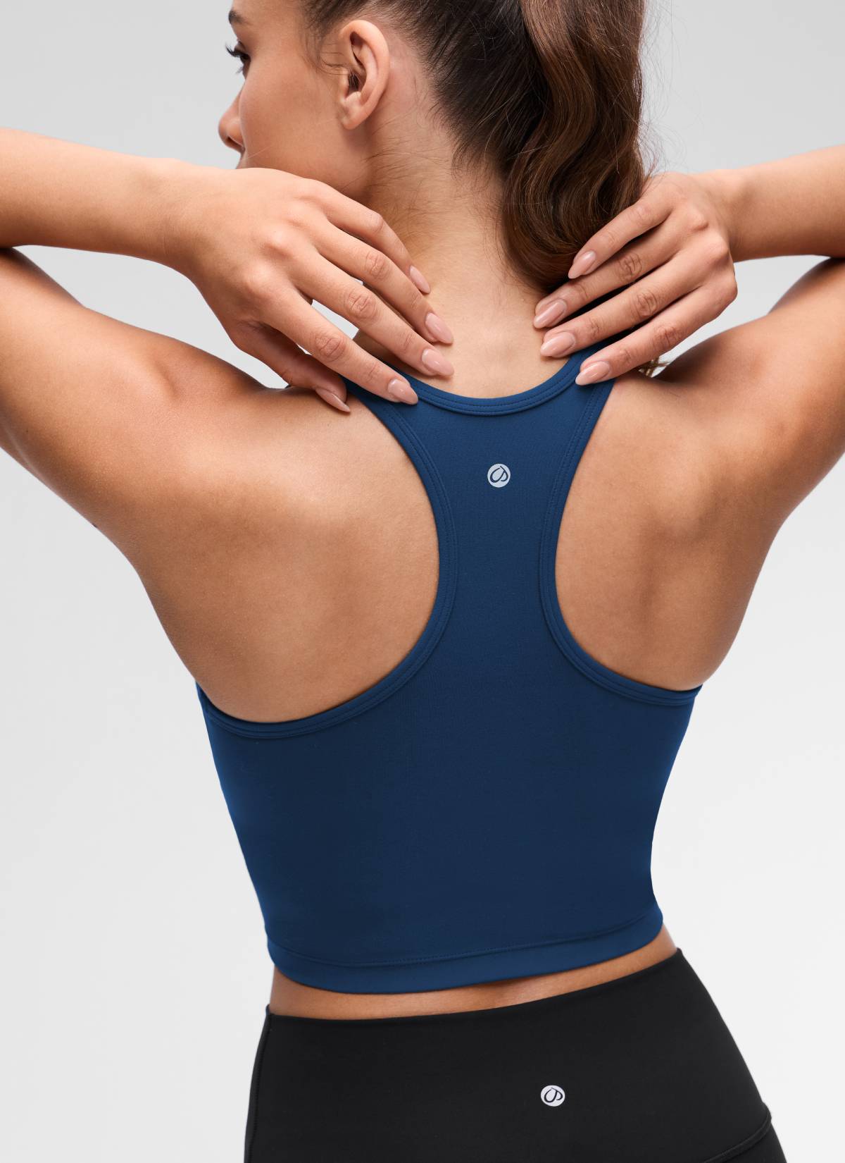 CRZ YOGA Damen Butterluxe Longline Racerback Tanktop FRANZÖSISCHE MARINE