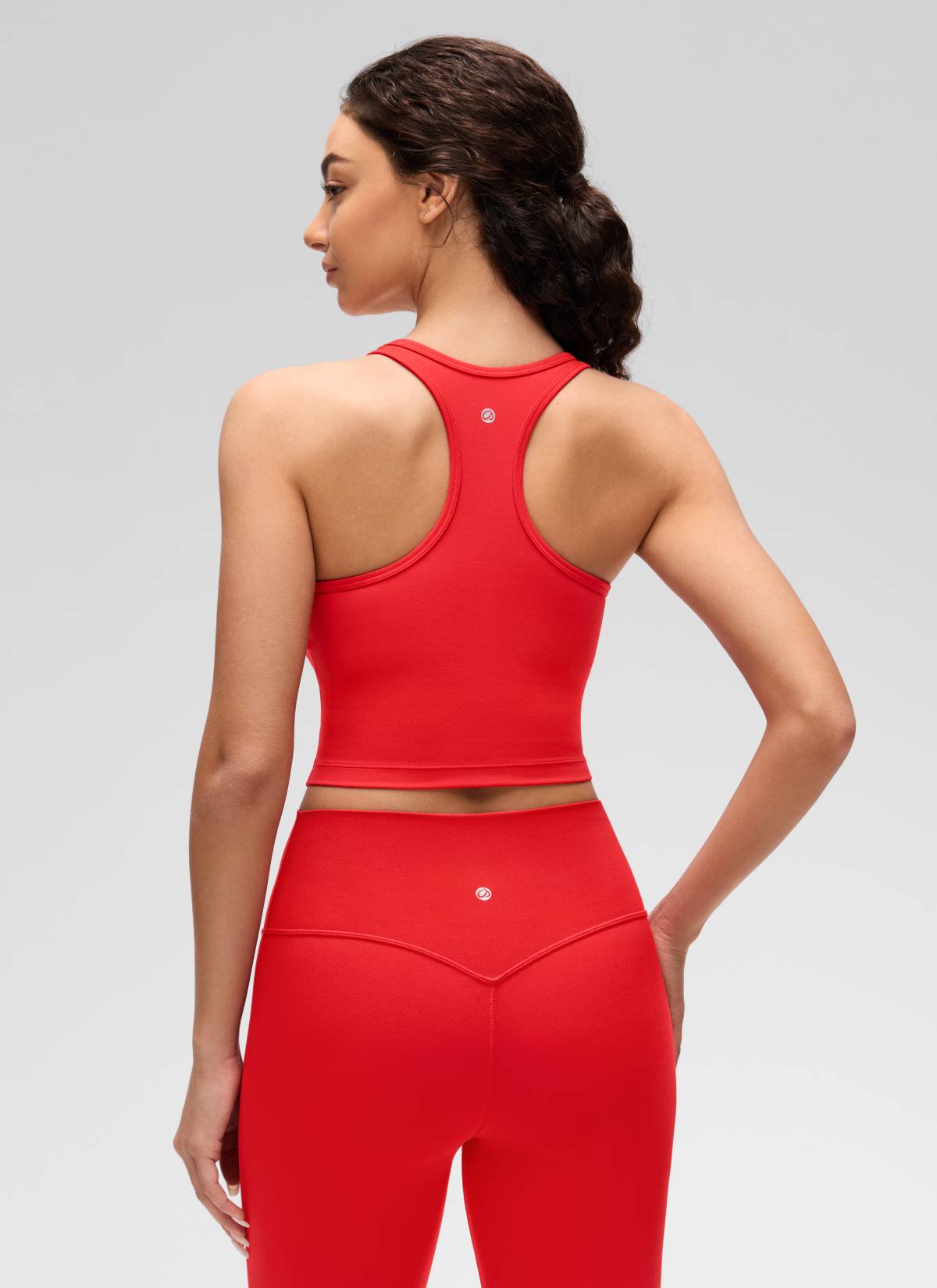 CRZ YOGA Damen Butterluxe Longline Racerback Tanktop Tiefrot