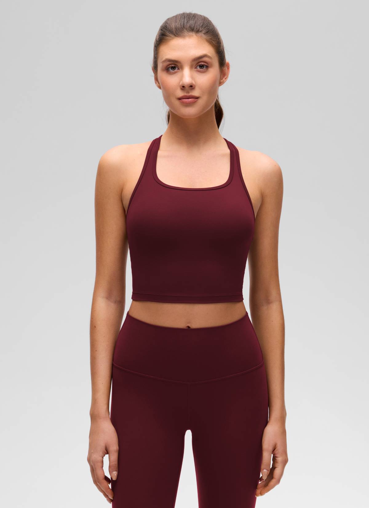 CRZ YOGA Damen Butterluxe Longline Racerback Tanktop Roter Merlot