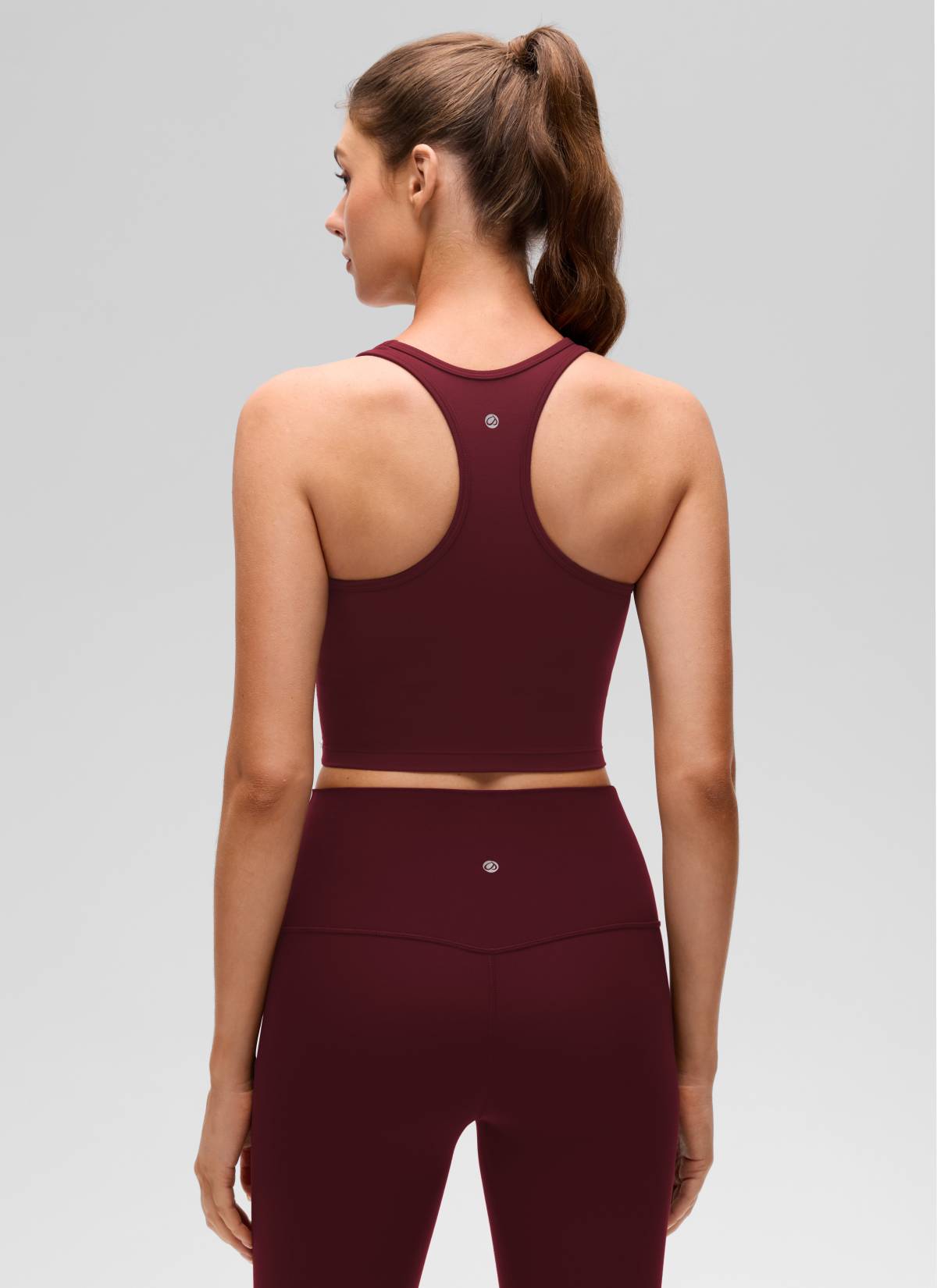 CRZ YOGA Damen Butterluxe Longline Racerback Tanktop Roter Merlot