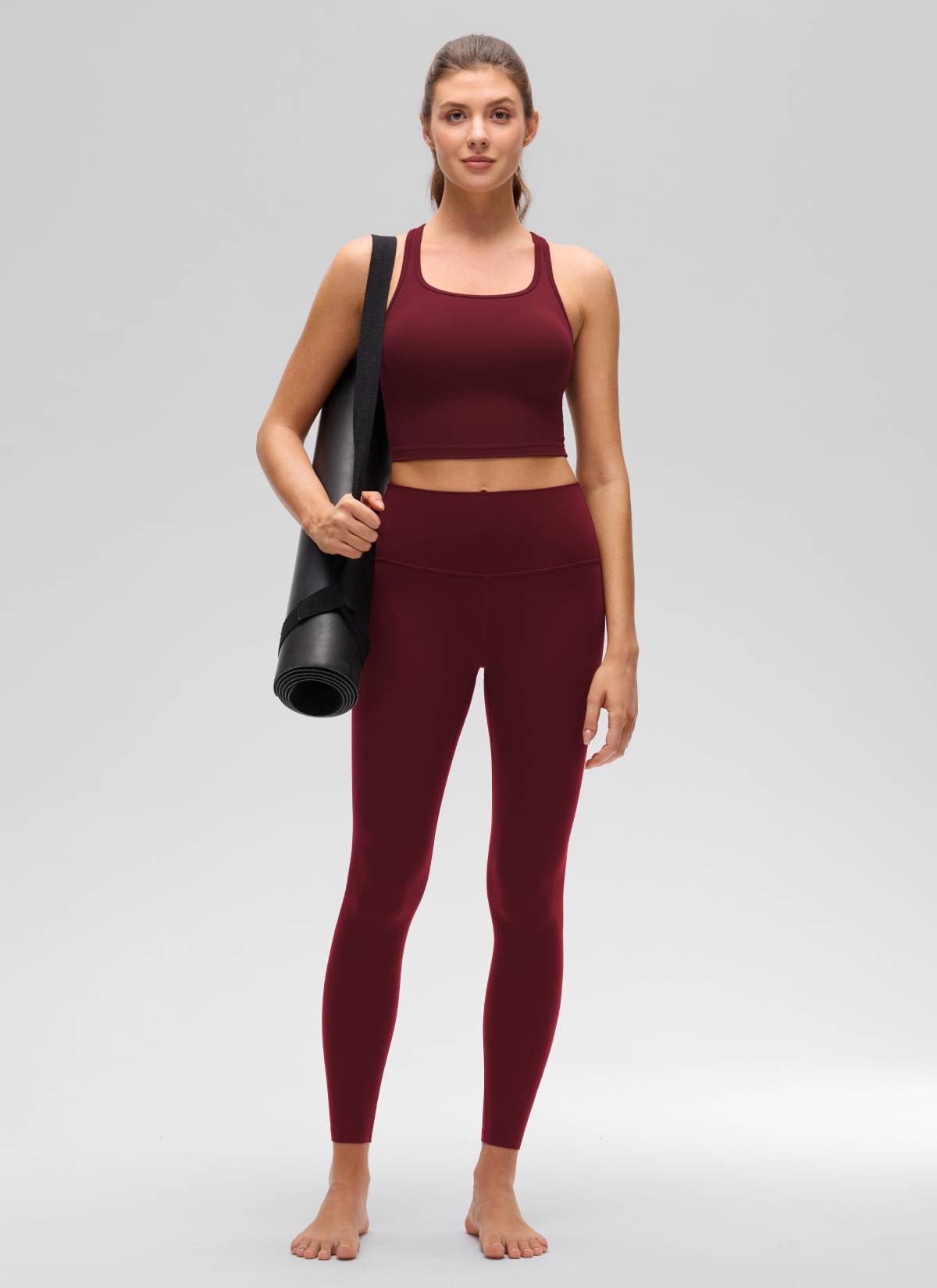 CRZ YOGA Damen Butterluxe Longline Racerback Tanktop Roter Merlot