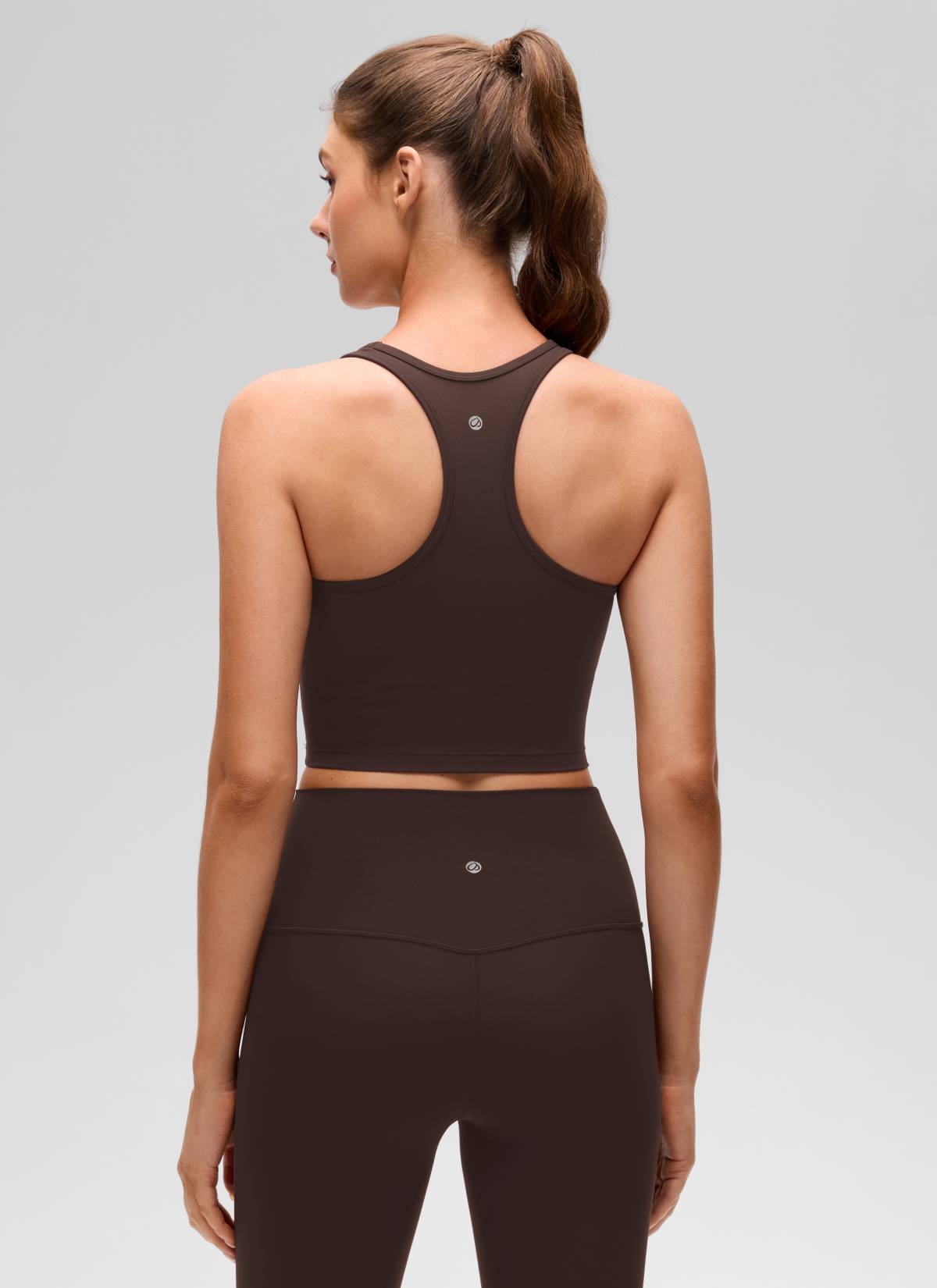 CRZ YOGA Damen Butterluxe Longline Racerback Tanktop Heißes Fudge-Brown
