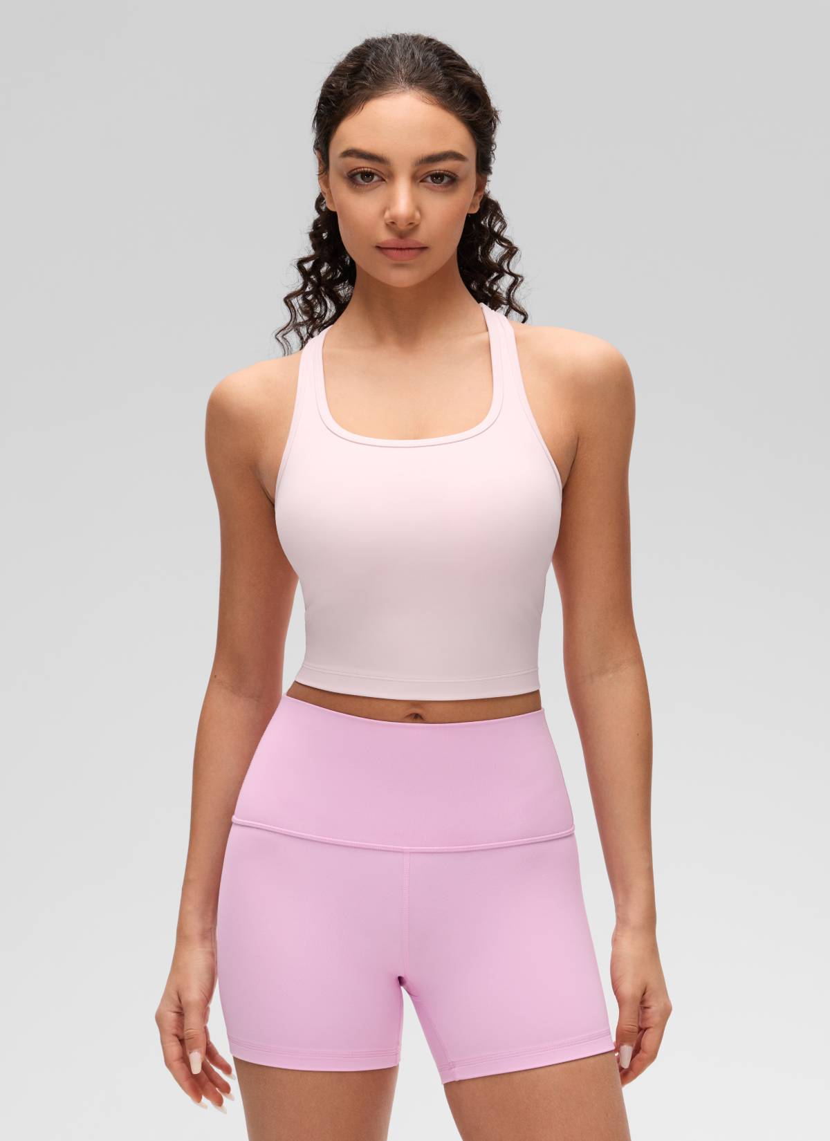 CRZ YOGA Damen Butterluxe Longline Racerback Tanktop Erdbeerrosa