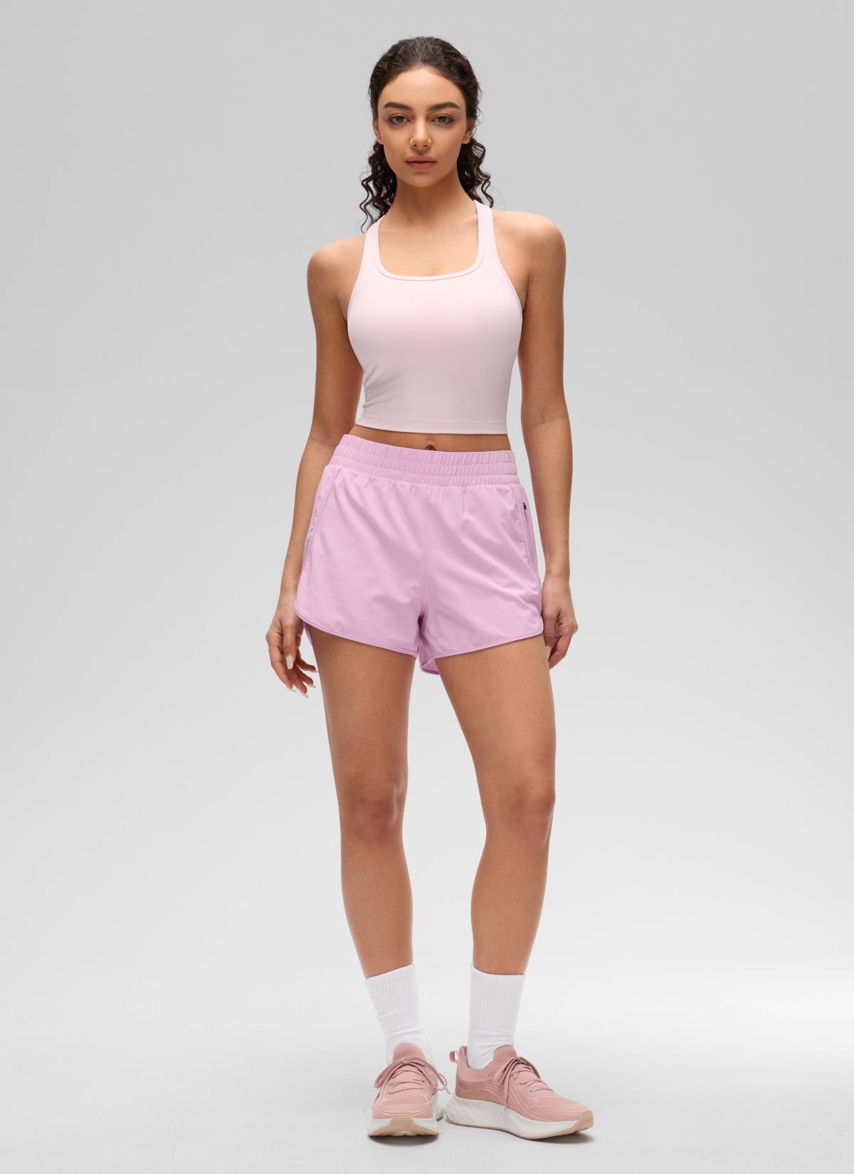 CRZ YOGA Damen Butterluxe Longline Racerback Tanktop Erdbeerrosa
