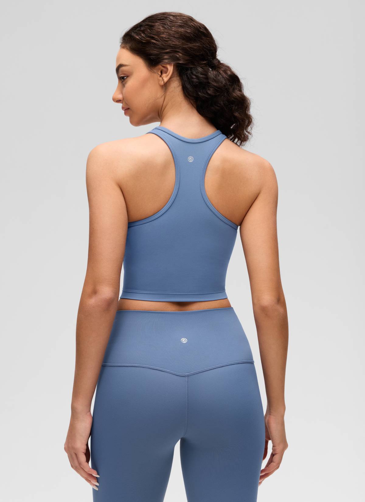 CRZ YOGA Damen Butterluxe Longline Racerback Tanktop Oase Blau