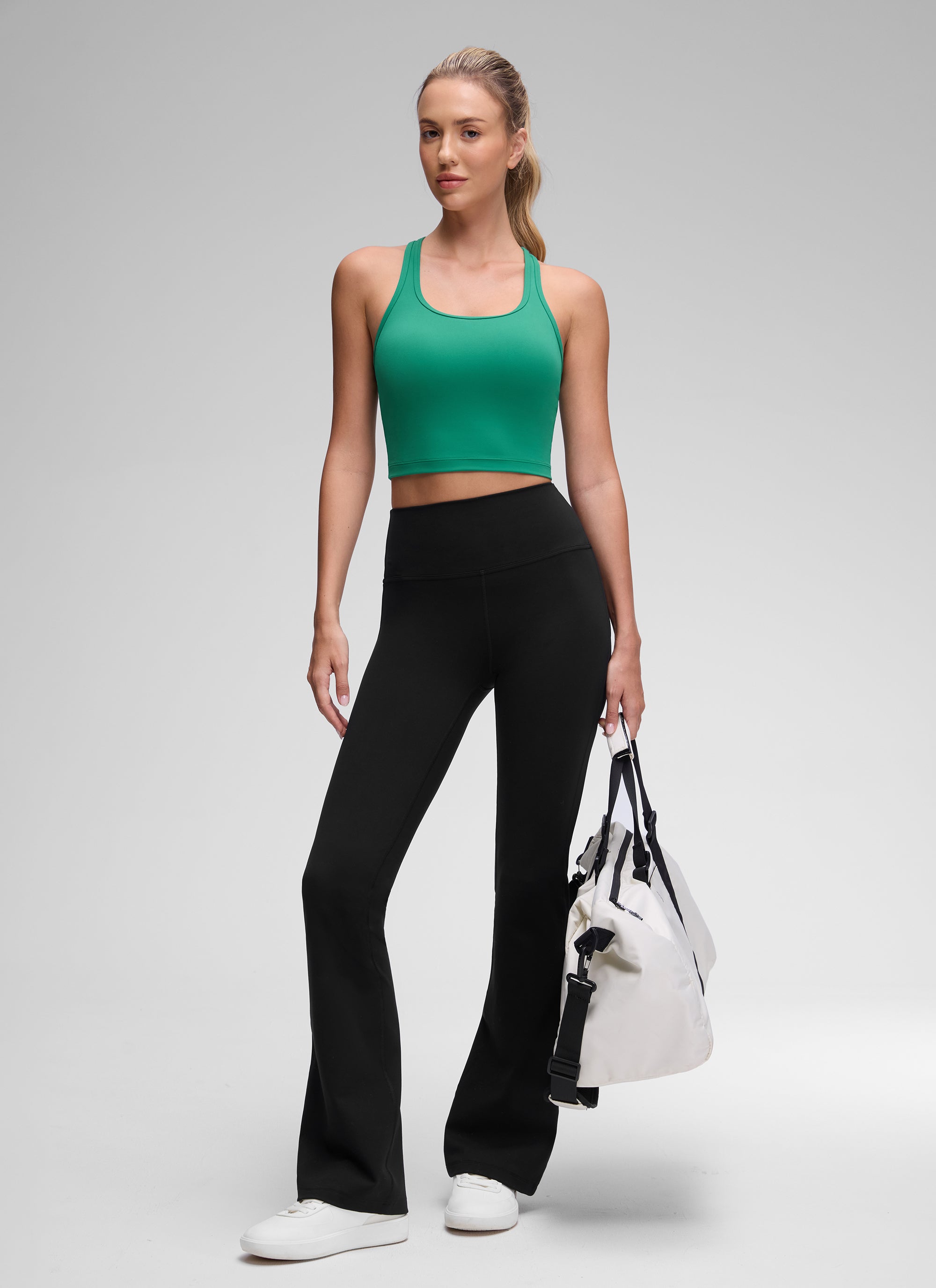 CRZ YOGA Damen Butterluxe Longline Racerback Tanktop Cascadia Grün