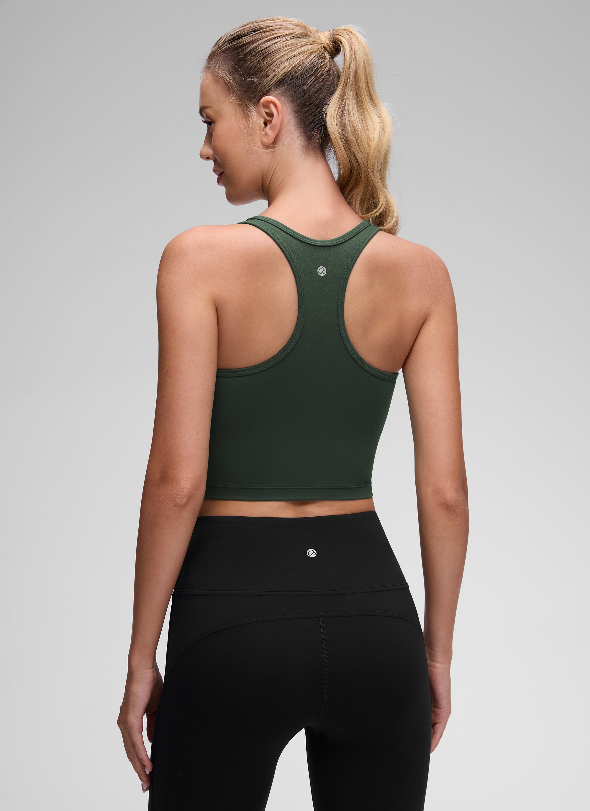 CRZ YOGA Damen Butterluxe Longline Racerback Tanktop Legende Grün