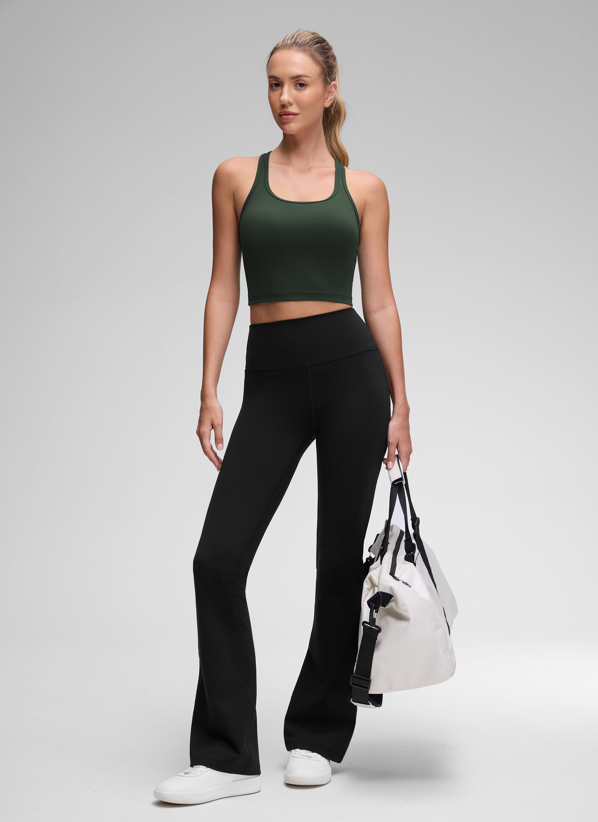 CRZ YOGA Damen Butterluxe Longline Racerback Tanktop Legende Grün