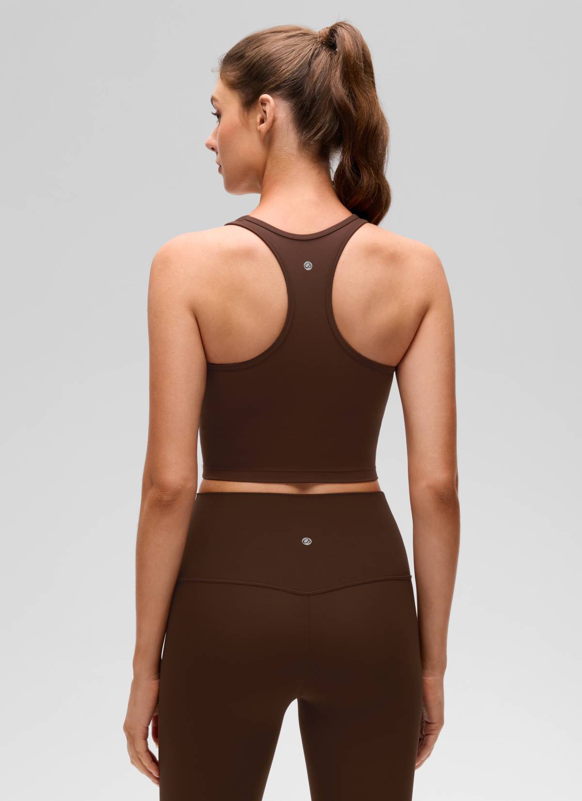 CRZ YOGA Damen Butterluxe Longline Racerback Tanktop Lava Braun