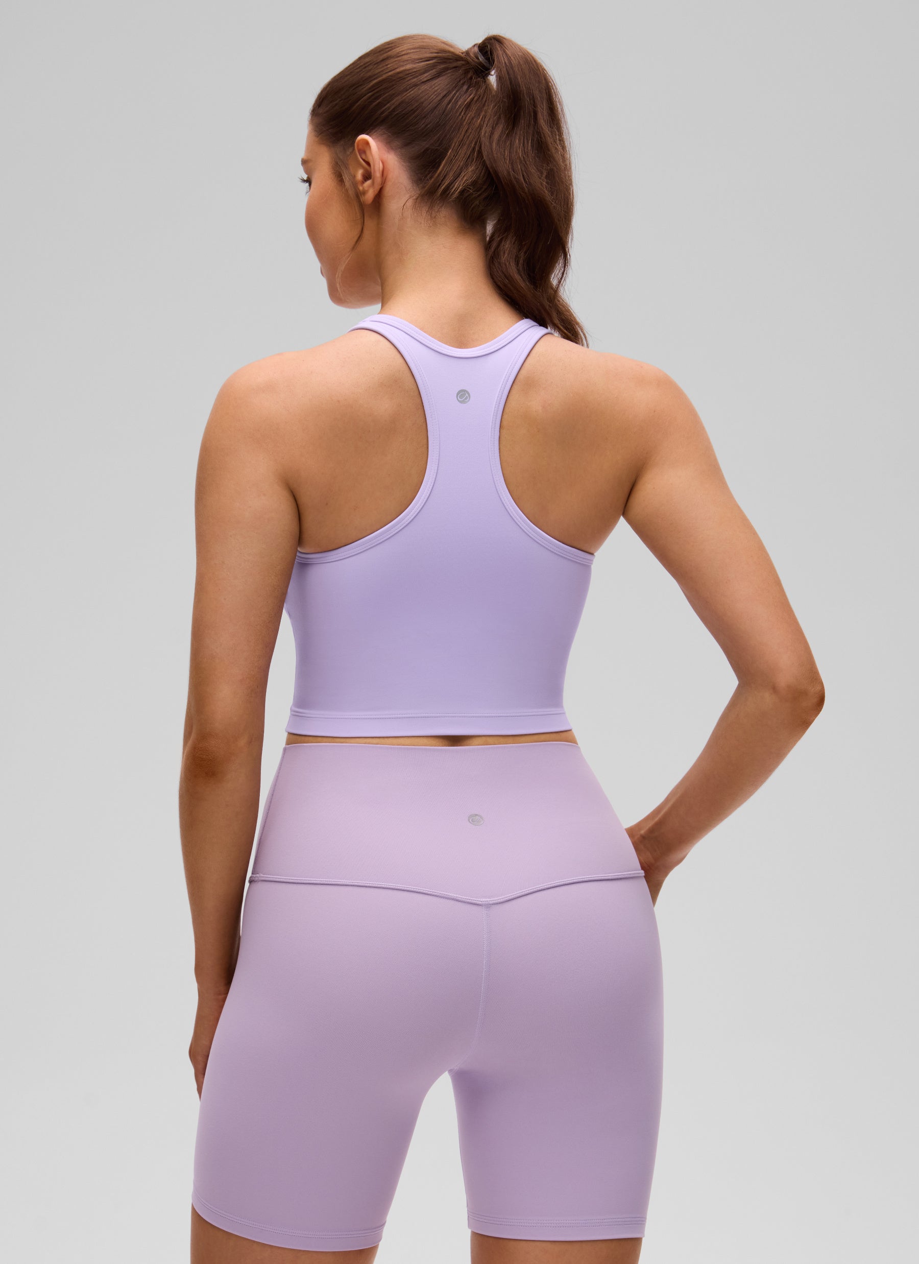 CRZ YOGA Damen Butterluxe Longline Racerback Tanktop Lavendel Frost