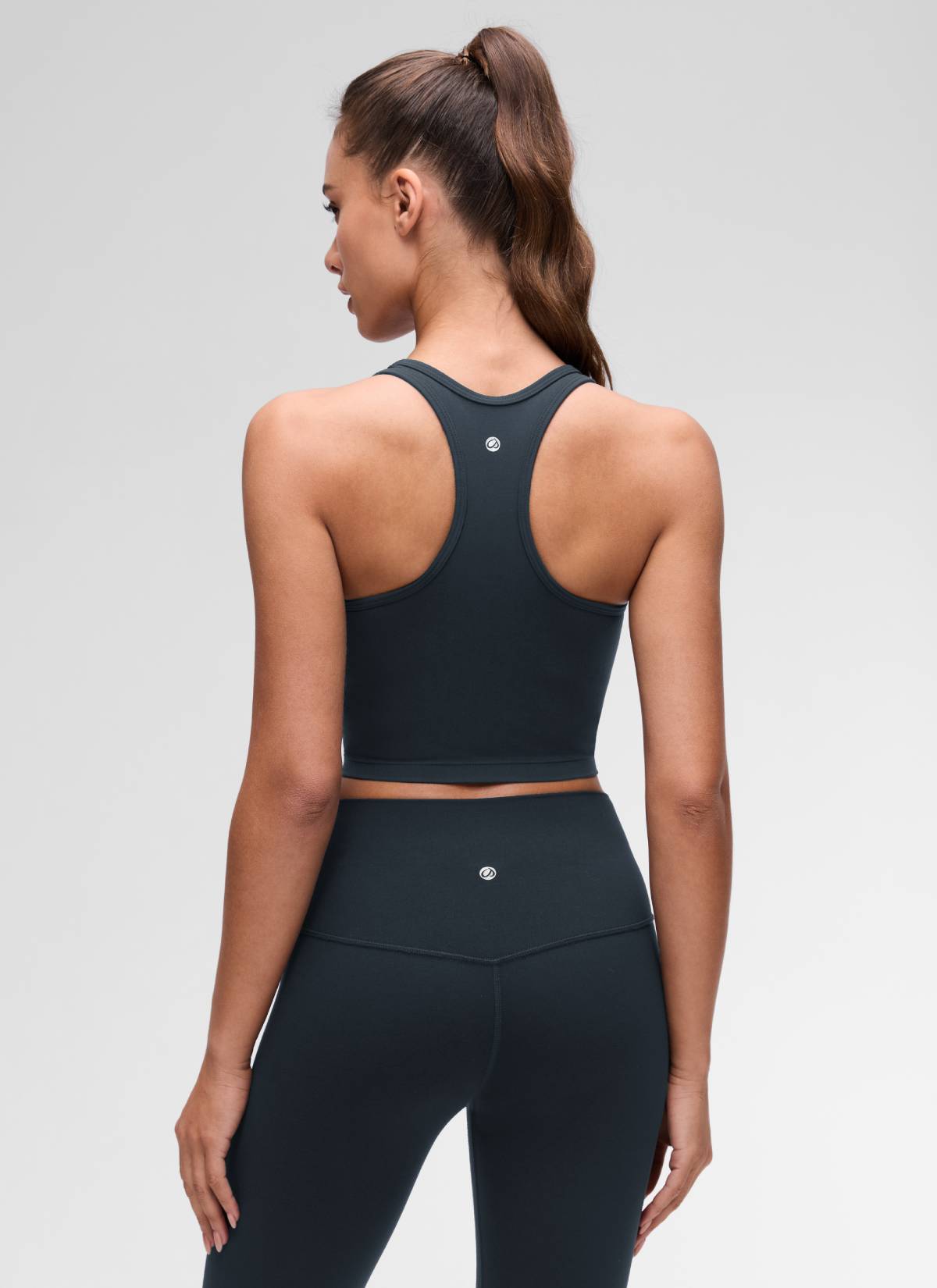 CRZ YOGA Damen Butterluxe Longline Racerback Tanktop Echte Marine