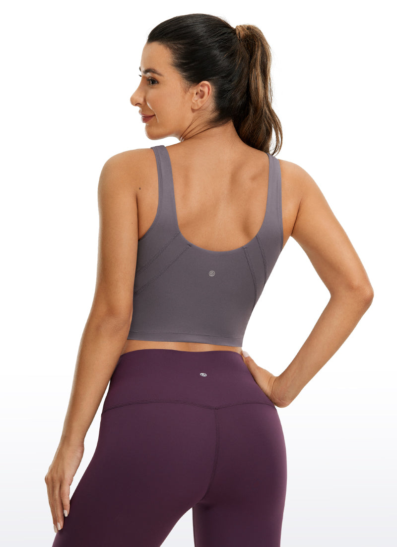 CRZ YOGA Damen Butterluxe V-Ausschnitt Longline Gepolstert Sport-BH Tornado