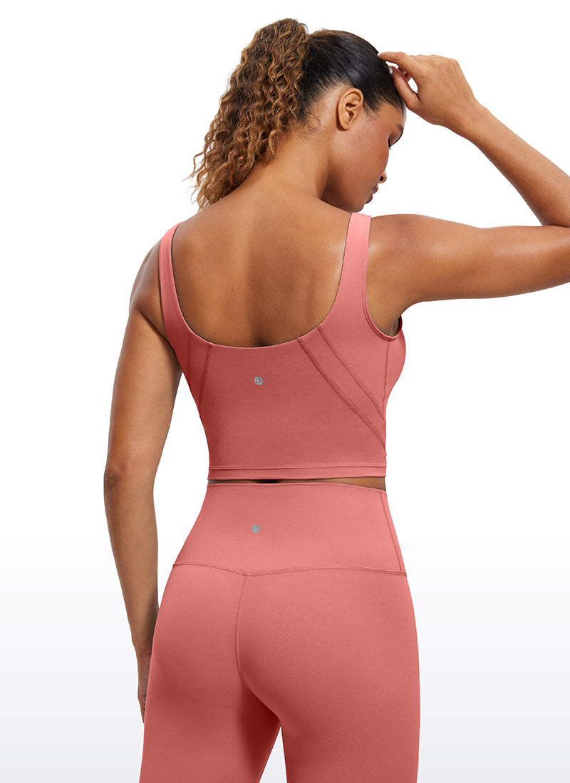 CRZ YOGA Damen Butterluxe V-Ausschnitt Longline Gepolstert Sport-BH Briar Rose