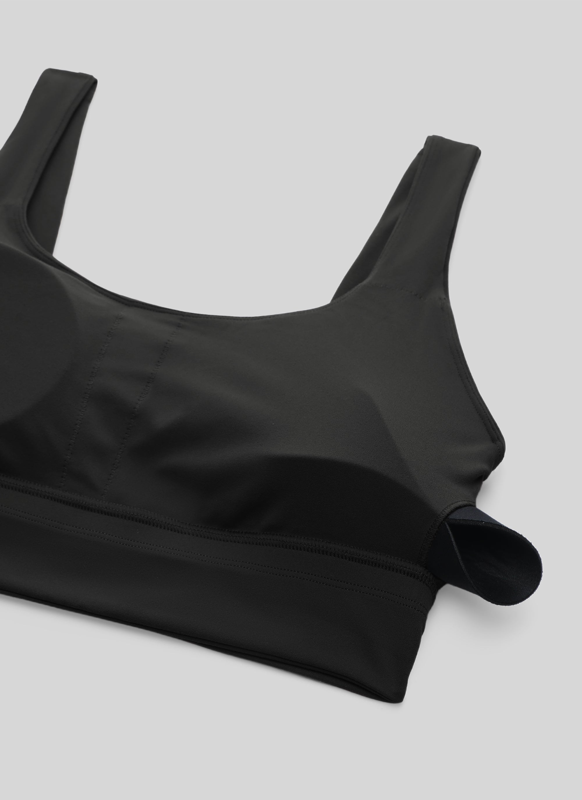 CRZ YOGA Damen Butterluxe U Back Ohne Buegel Longline  Sport BH Schwarz