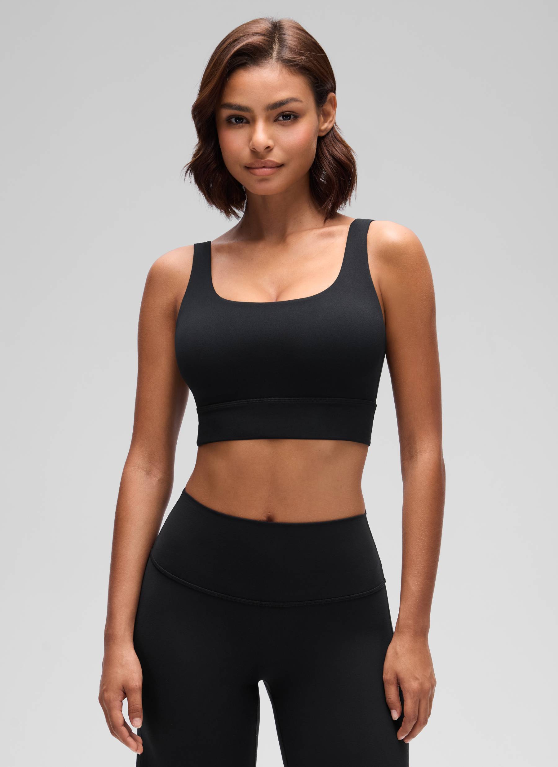 CRZ YOGA Damen Butterluxe U Back Ohne Buegel Longline Sport BH Schwarz