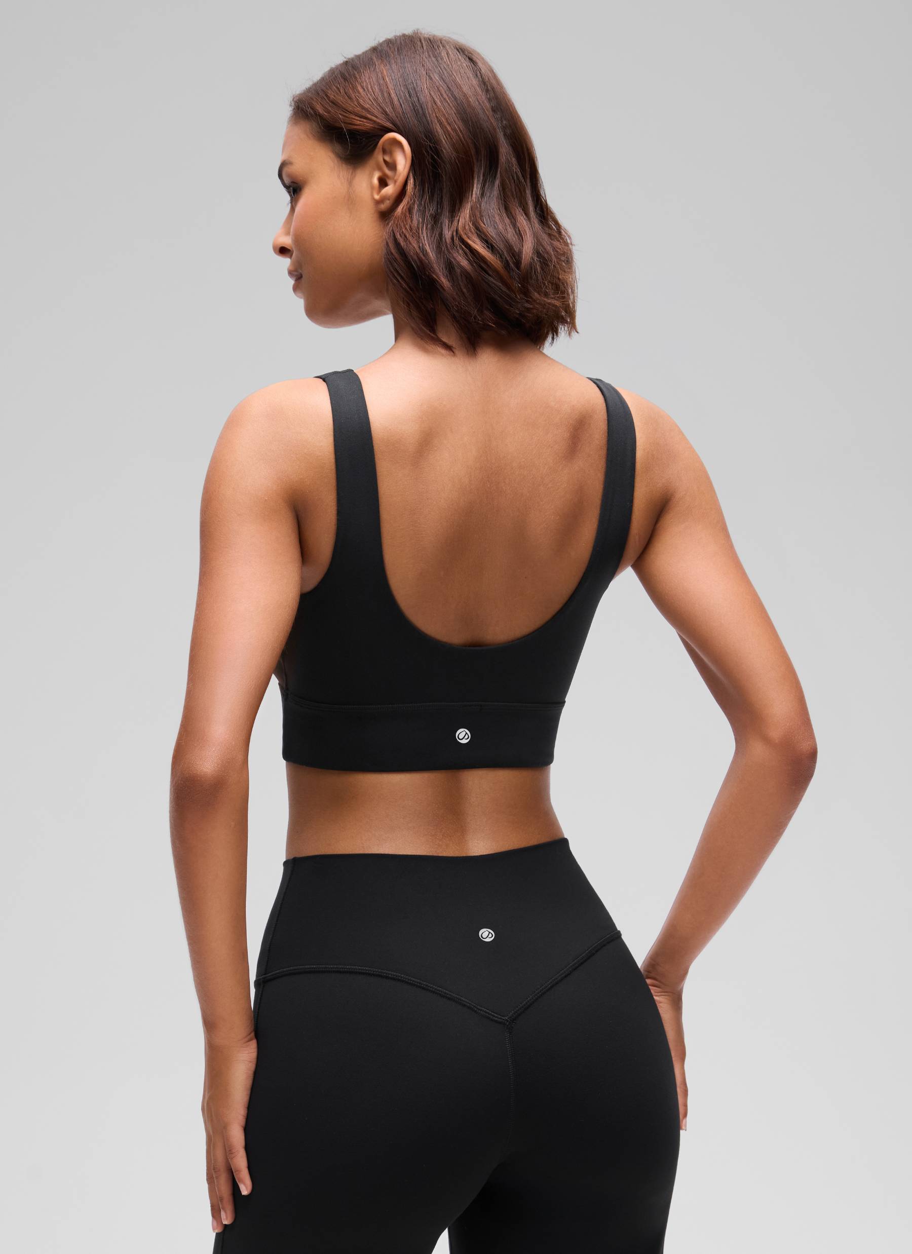 CRZ YOGA Damen Butterluxe U Back Ohne Buegel Longline Sport BH Schwarz