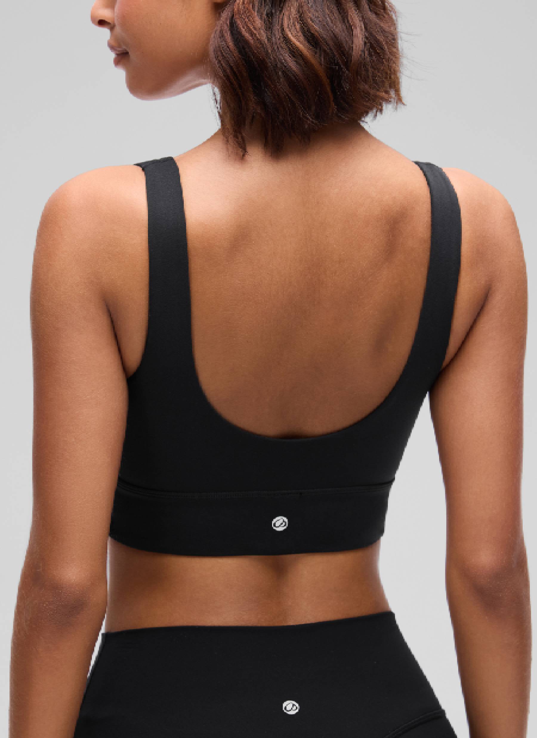 CRZ YOGA Damen Butterluxe U Back Ohne Buegel Longline Sport BH Schwarz