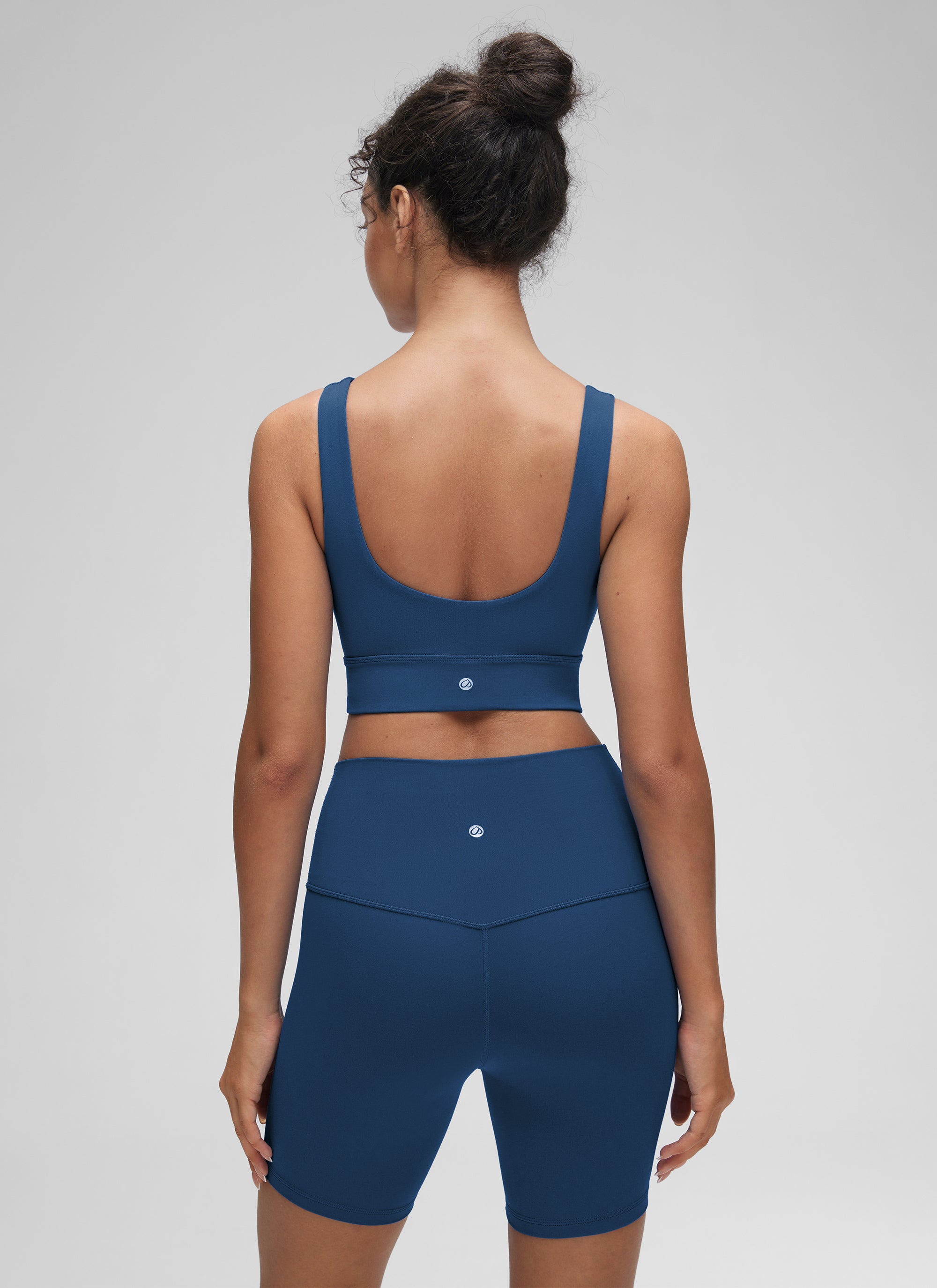 CRZ YOGA Damen Butterluxe U Back Ohne Buegel Longline Sport BH FRANZÖSISCHE MARINE