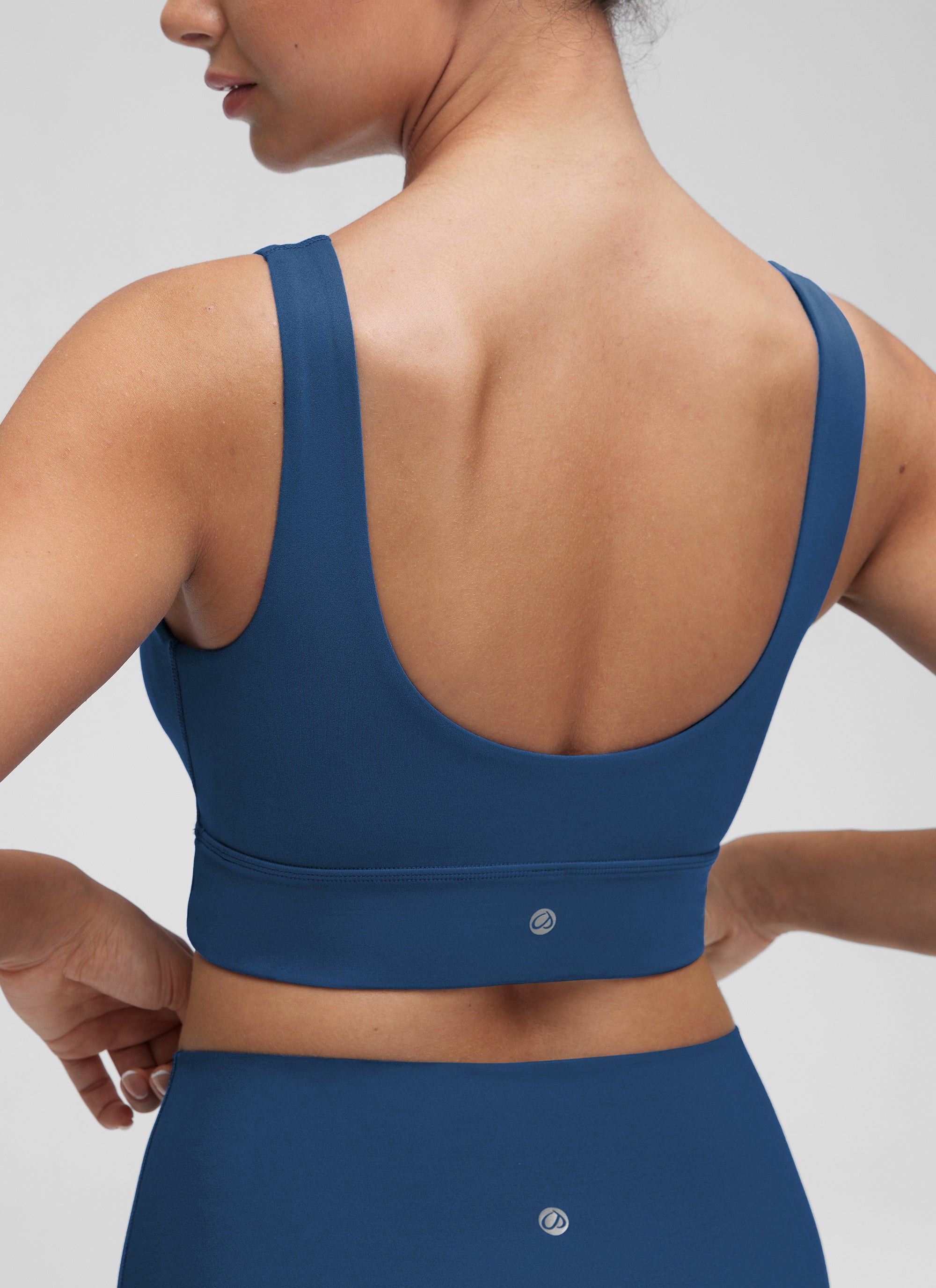 CRZ YOGA Damen Butterluxe U Back Ohne Buegel Longline Sport BH FRANZÖSISCHE MARINE