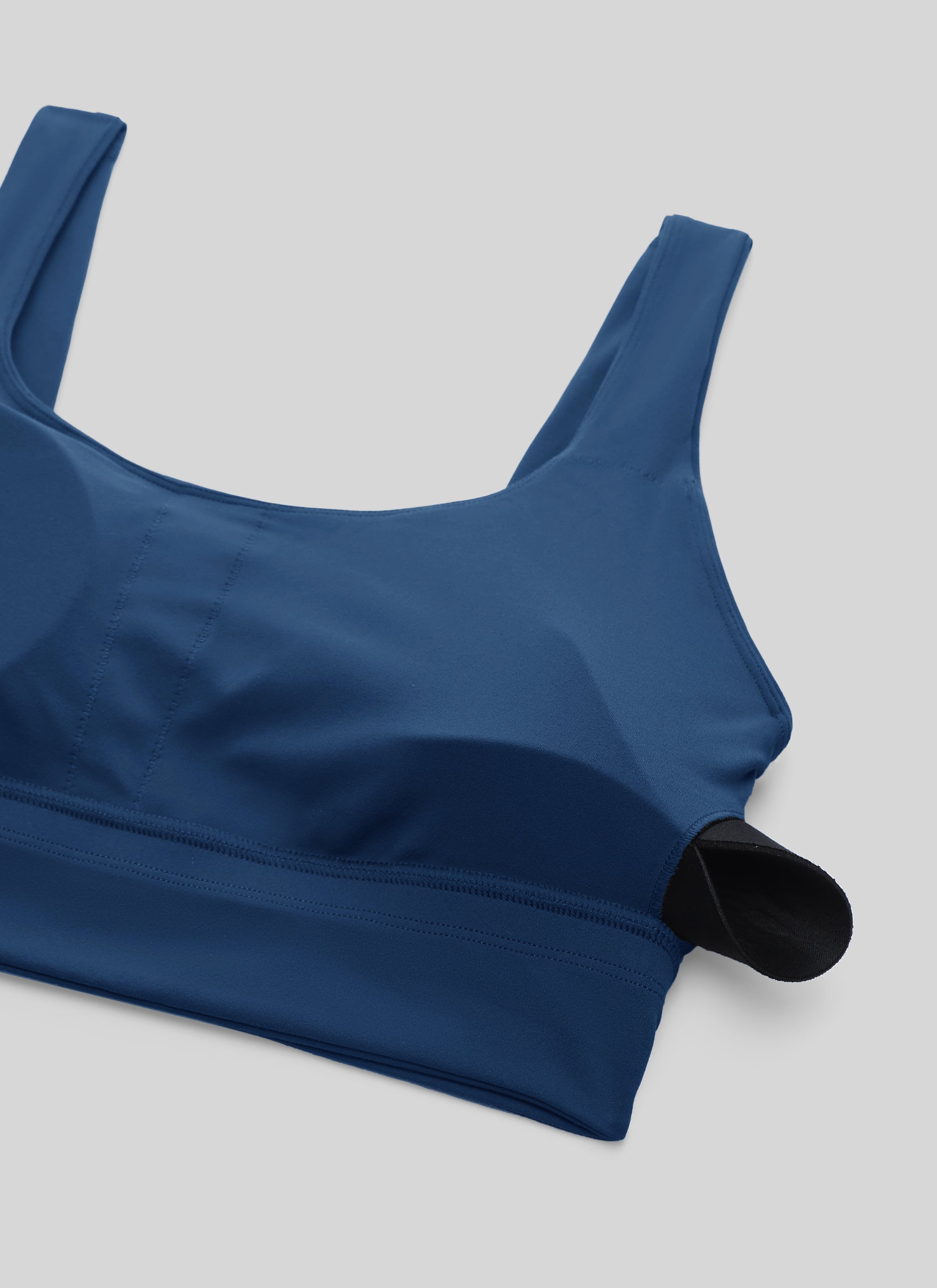 CRZ YOGA Damen Butterluxe U Back Ohne Buegel Longline Sport BH FRANZÖSISCHE MARINE
