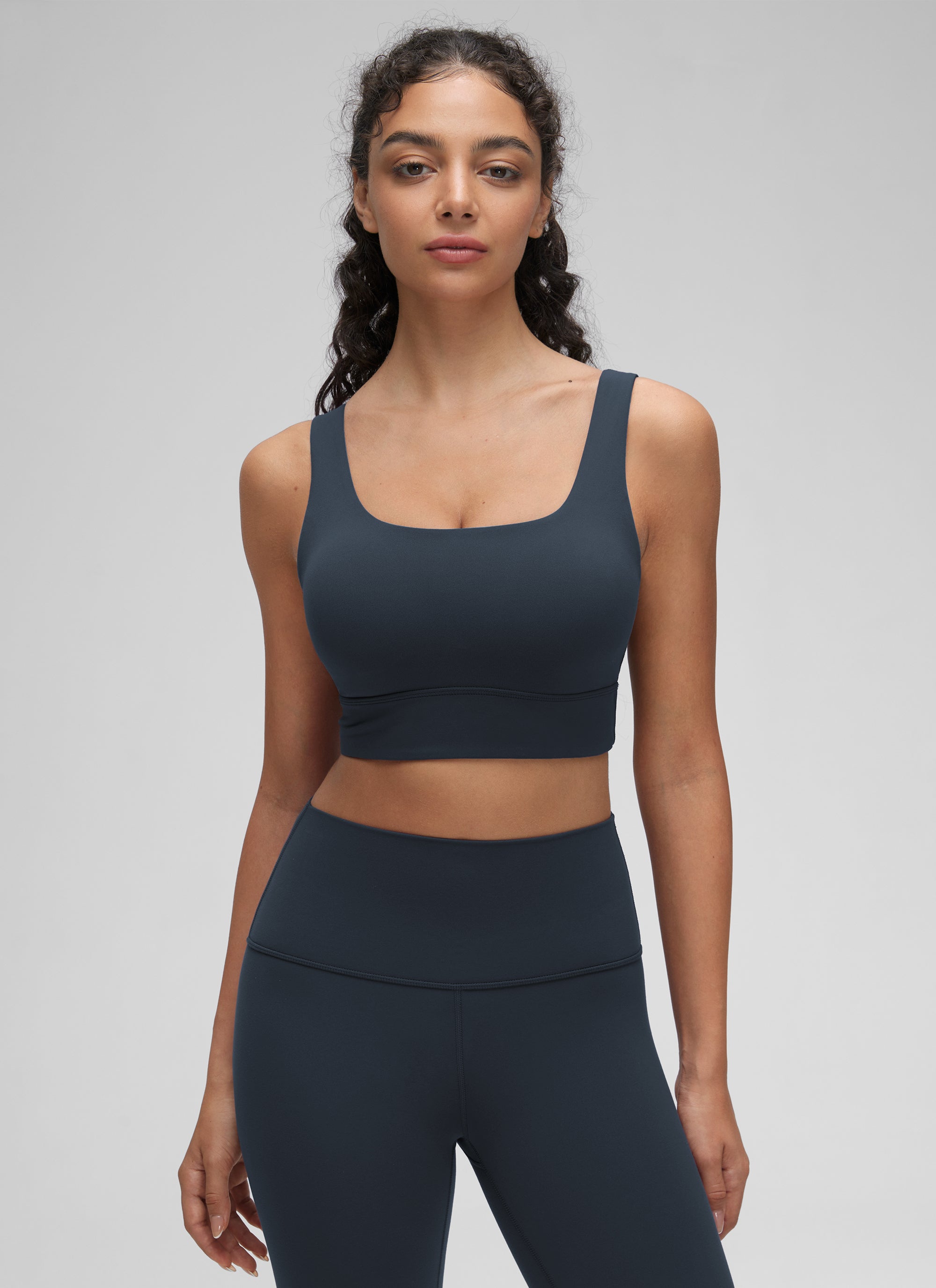 CRZ YOGA Damen Butterluxe U Back Ohne Buegel Longline  Sport BH Echte Marine