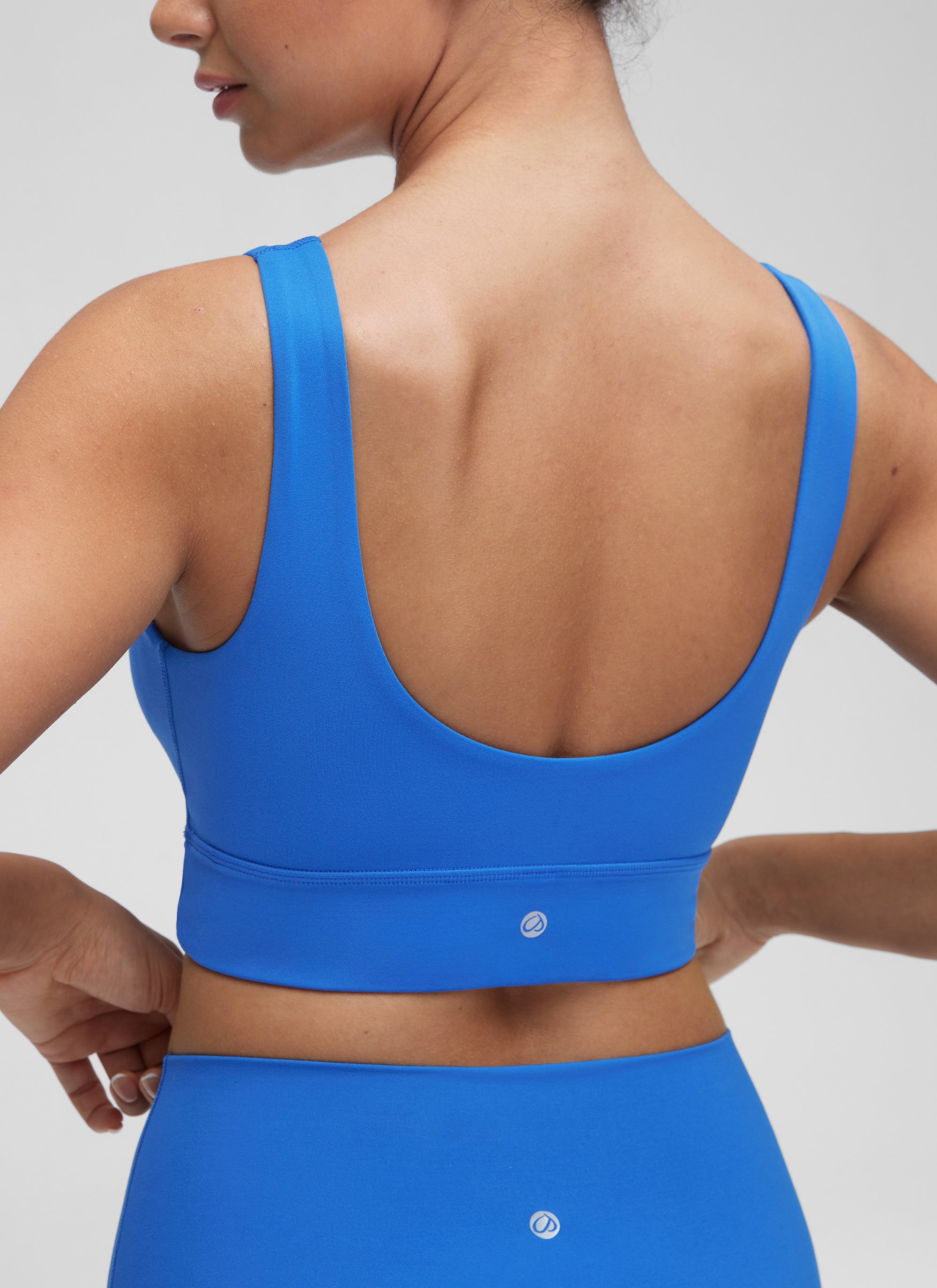 CRZ YOGA Damen Butterluxe U Back Ohne Buegel Longline  Sport BH Funkelndes Blau