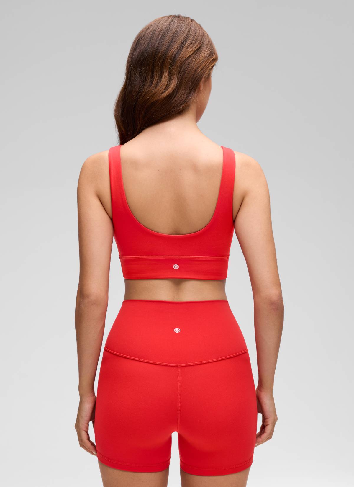 CRZ YOGA Damen Butterluxe U Back Ohne Buegel Longline  Sport BH Tiefrot