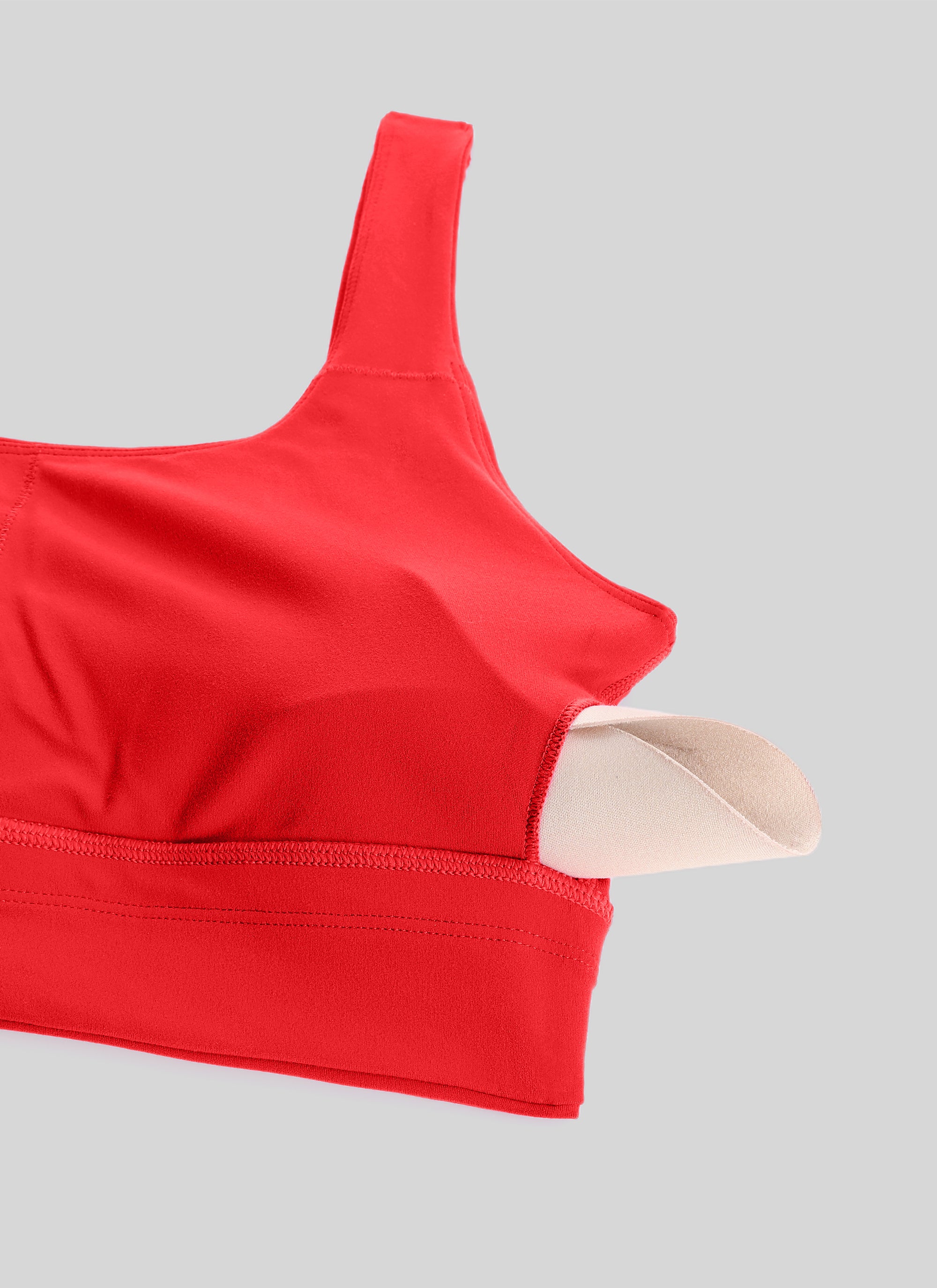 CRZ YOGA Damen Butterluxe U Back Ohne Buegel Longline  Sport BH Tiefrot