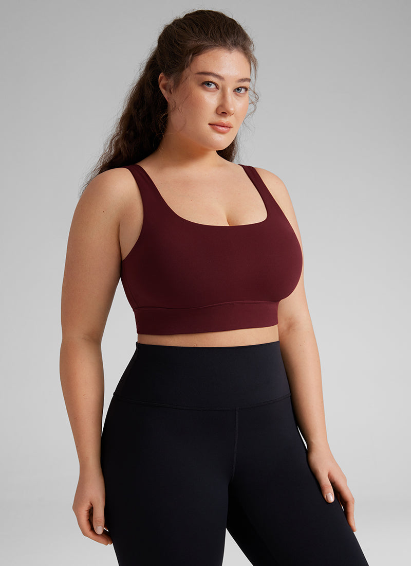 CRZ YOGA Damen Butterluxe U Back Ohne Buegel Longline  Sport BH Roter Merlot