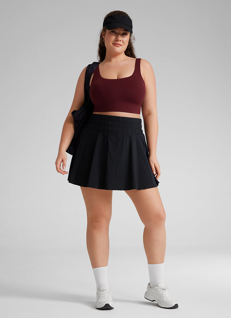 CRZ YOGA Damen Butterluxe U Back Ohne Buegel Longline  Sport BH Roter Merlot