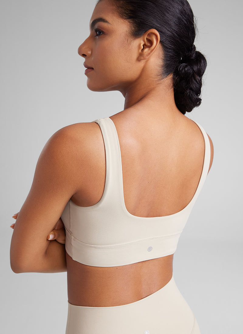 CRZ YOGA Damen Butterluxe U Back Ohne Buegel Longline  Sport BH Mojave-Braun