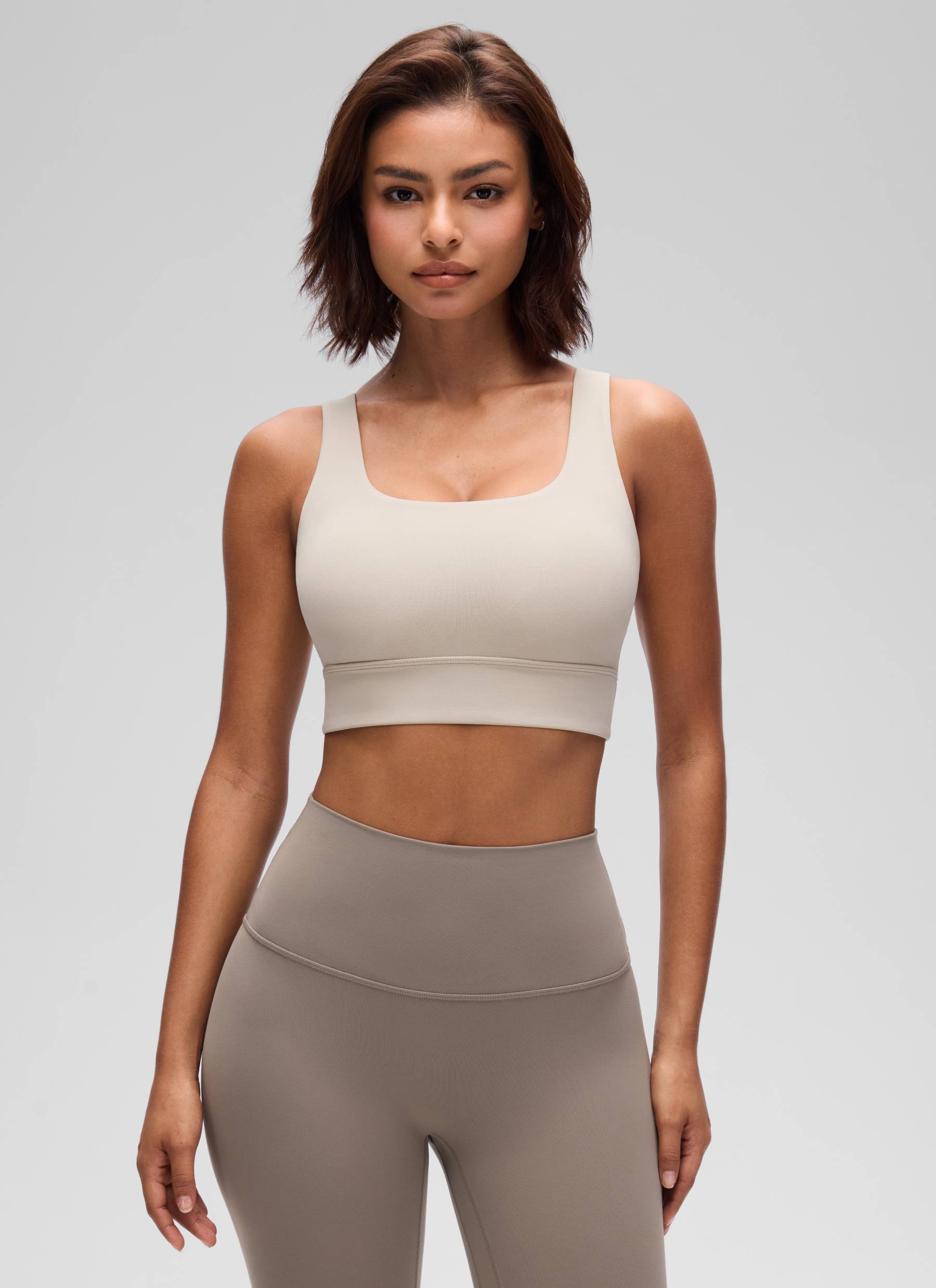 CRZ YOGA Damen Butterluxe U Back Ohne Buegel Longline Sport BH Mojave-Braun