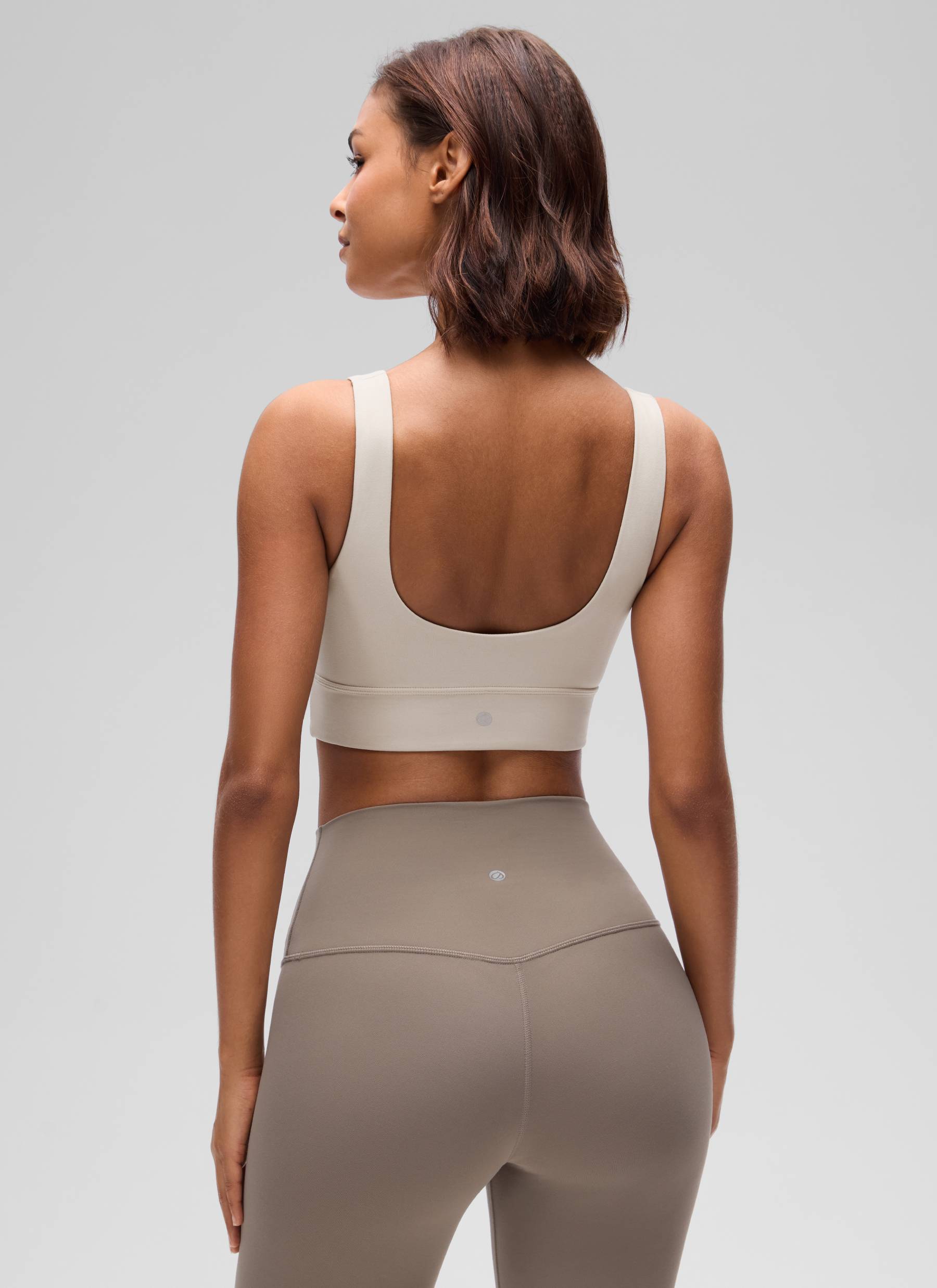 CRZ YOGA Damen Butterluxe U Back Ohne Buegel Longline Sport BH Mojave-Braun