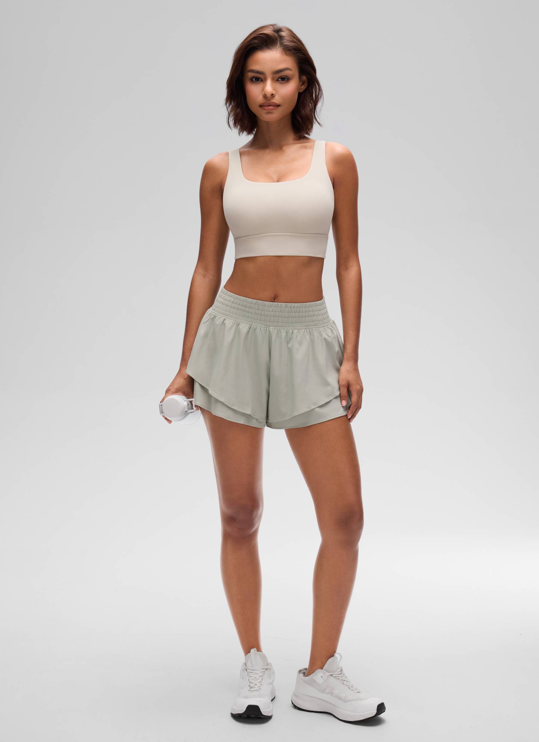 CRZ YOGA Damen Butterluxe U Back Ohne Buegel Longline Sport BH Mojave-Braun