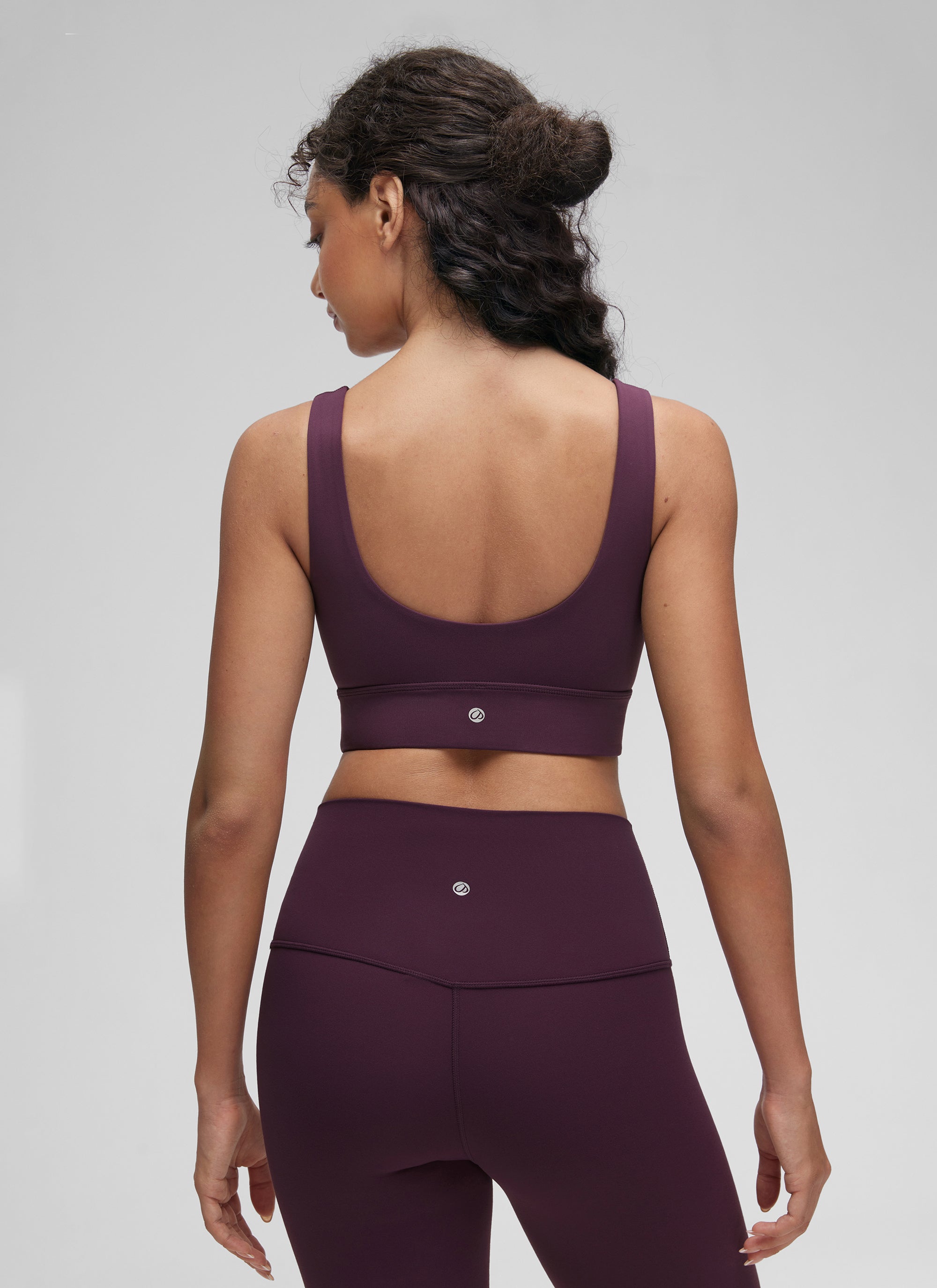 CRZ YOGA Damen Butterluxe U Back Ohne Buegel Longline  Sport BH Dunkellila