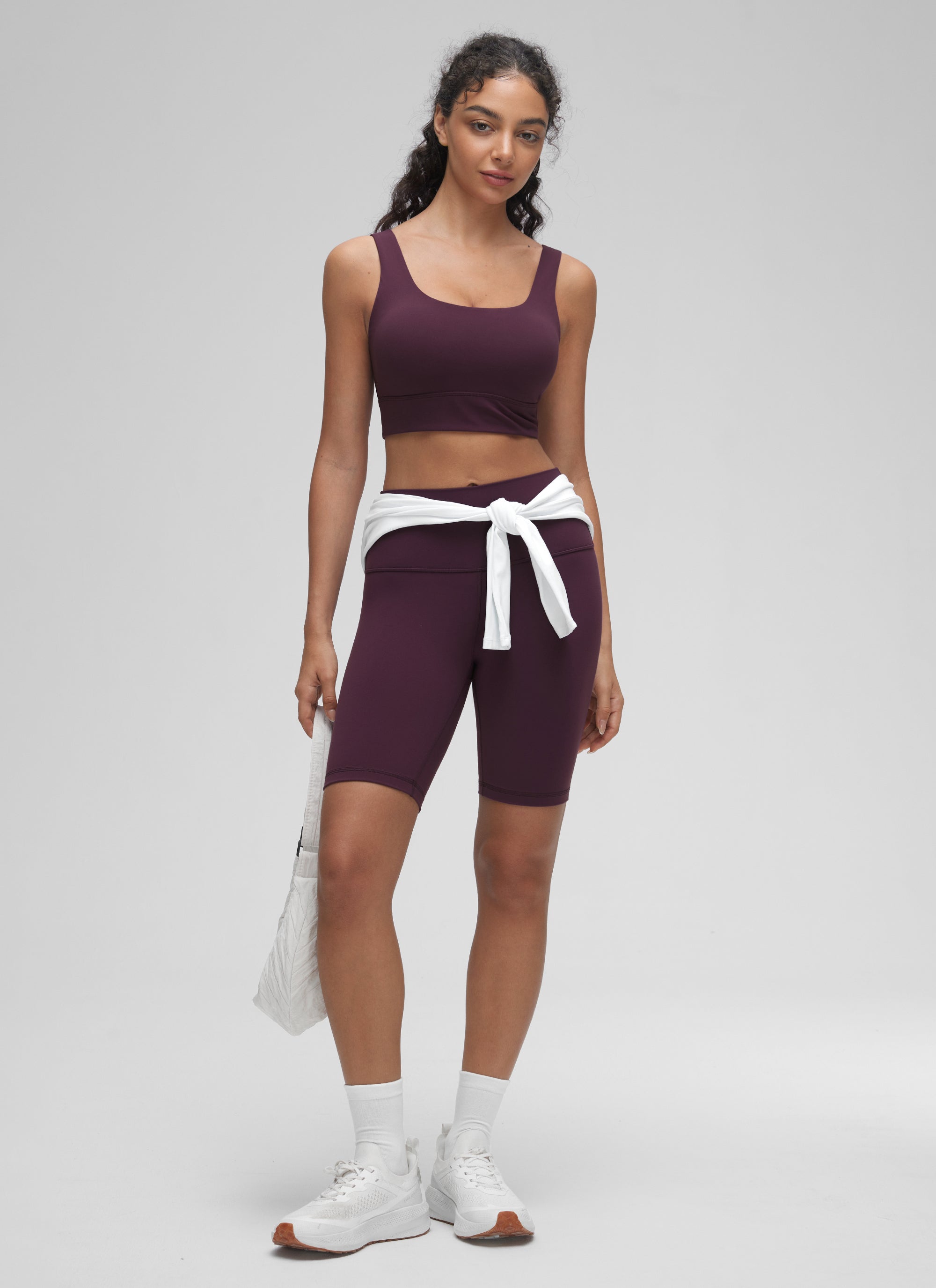 CRZ YOGA Damen Butterluxe U Back Ohne Buegel Longline Sport BH Dunkellila