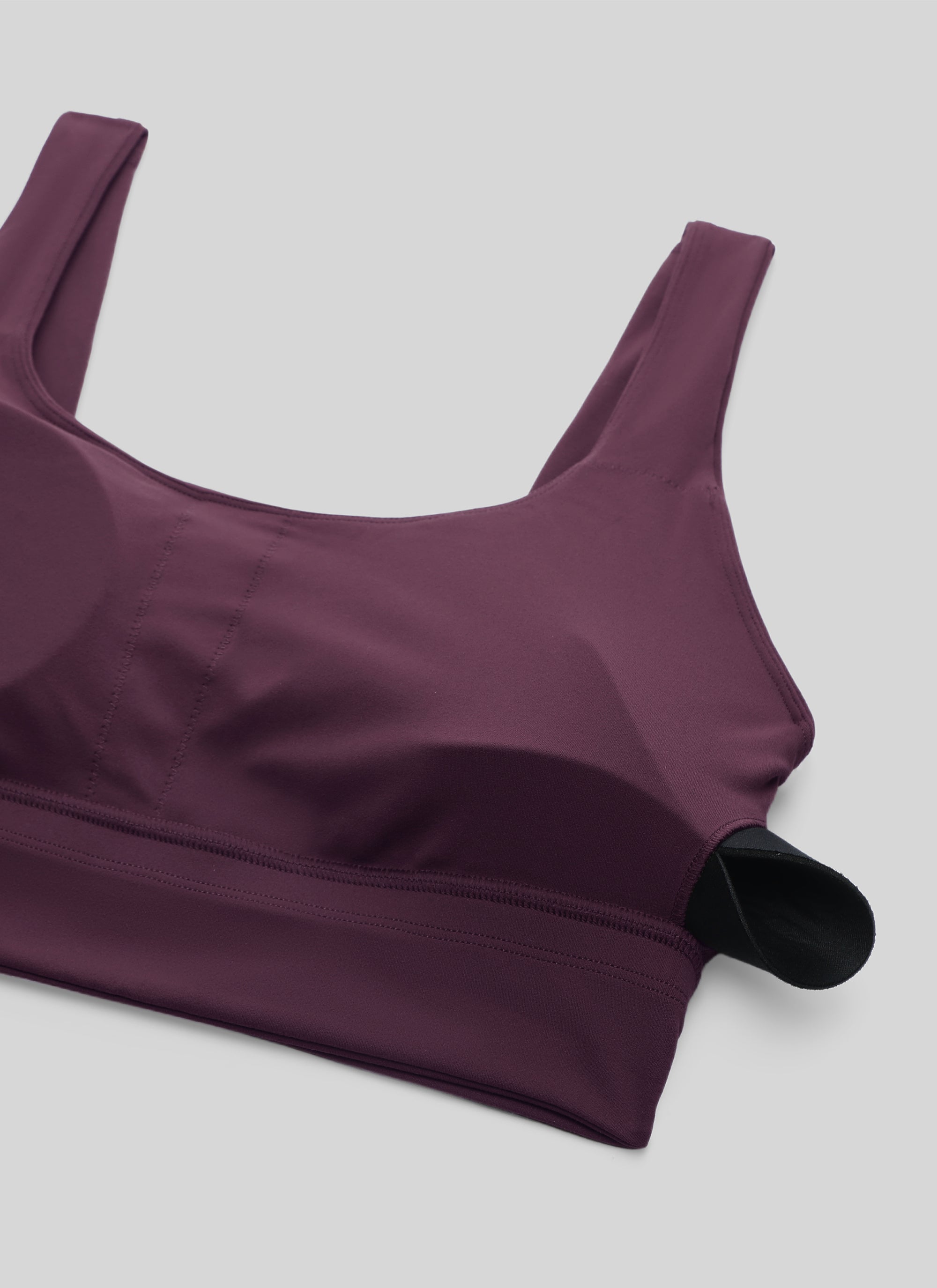 CRZ YOGA Damen Butterluxe U Back Ohne Buegel Longline  Sport BH Dunkellila